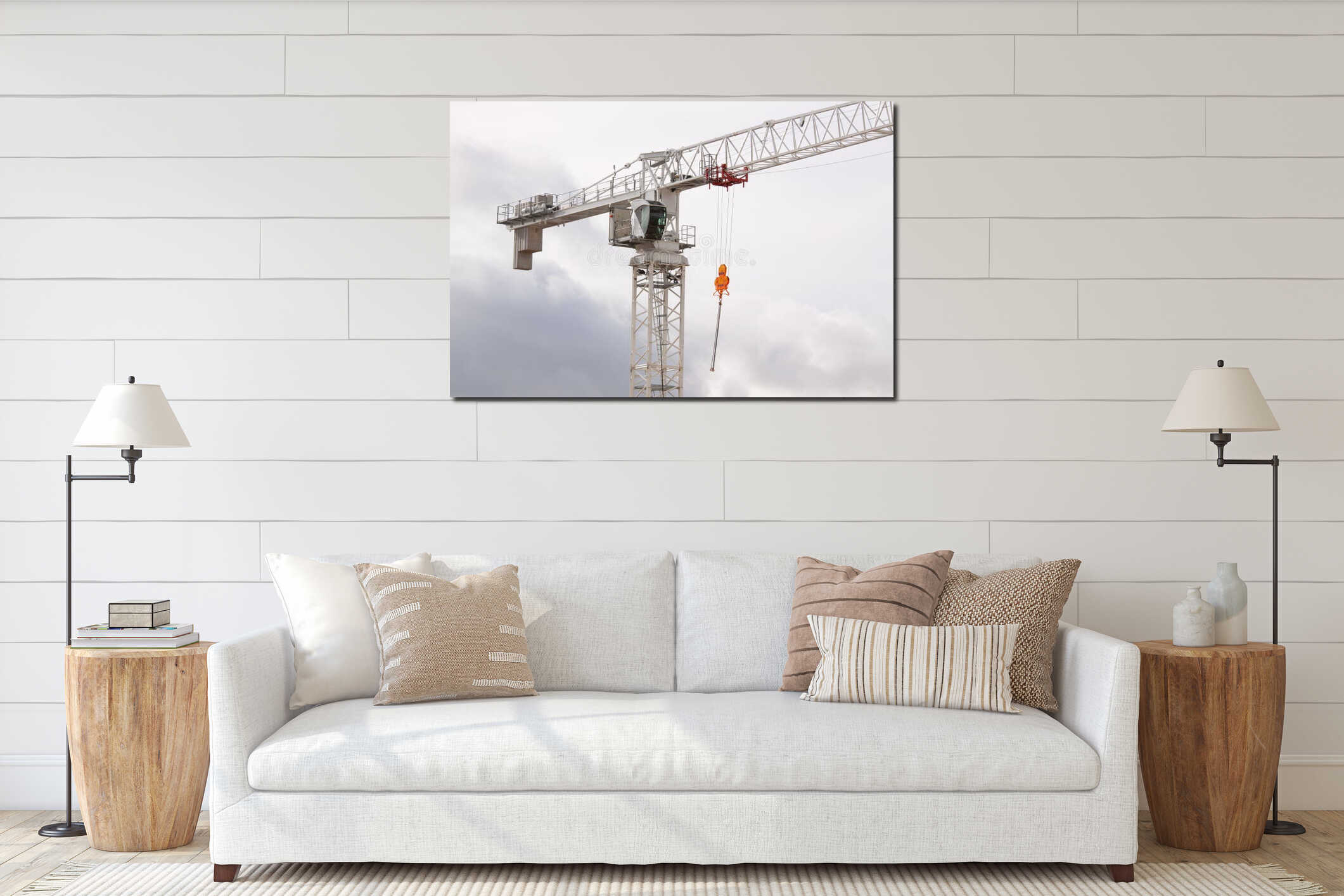 Canvas hanging interior mockup