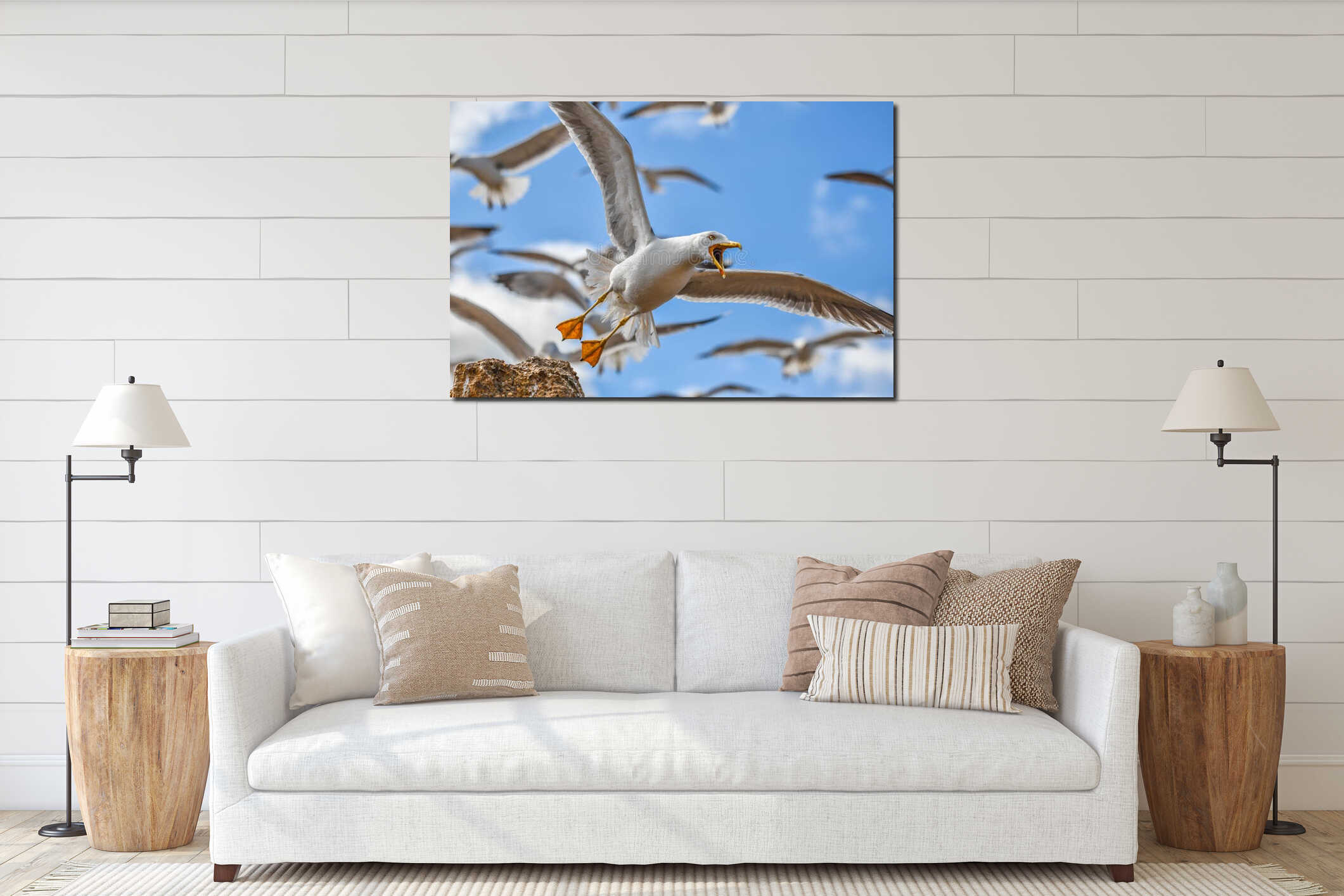 Canvas hanging interior mockup