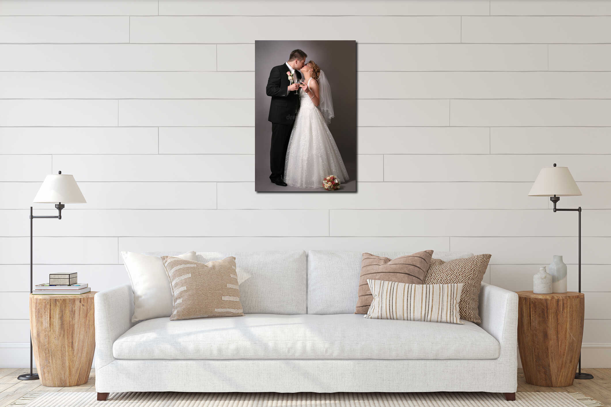 Canvas hanging interior mockup