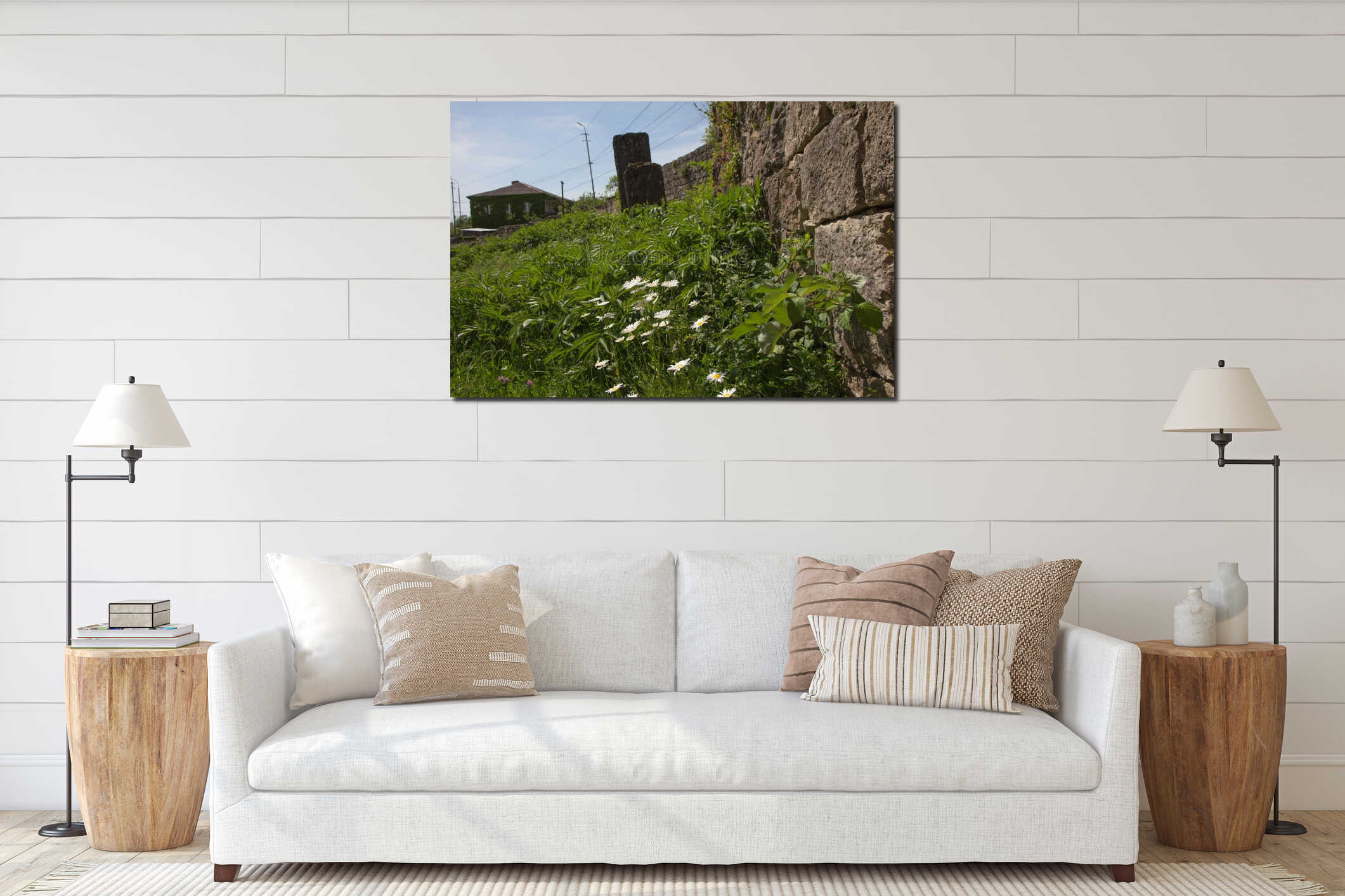 Canvas hanging interior mockup