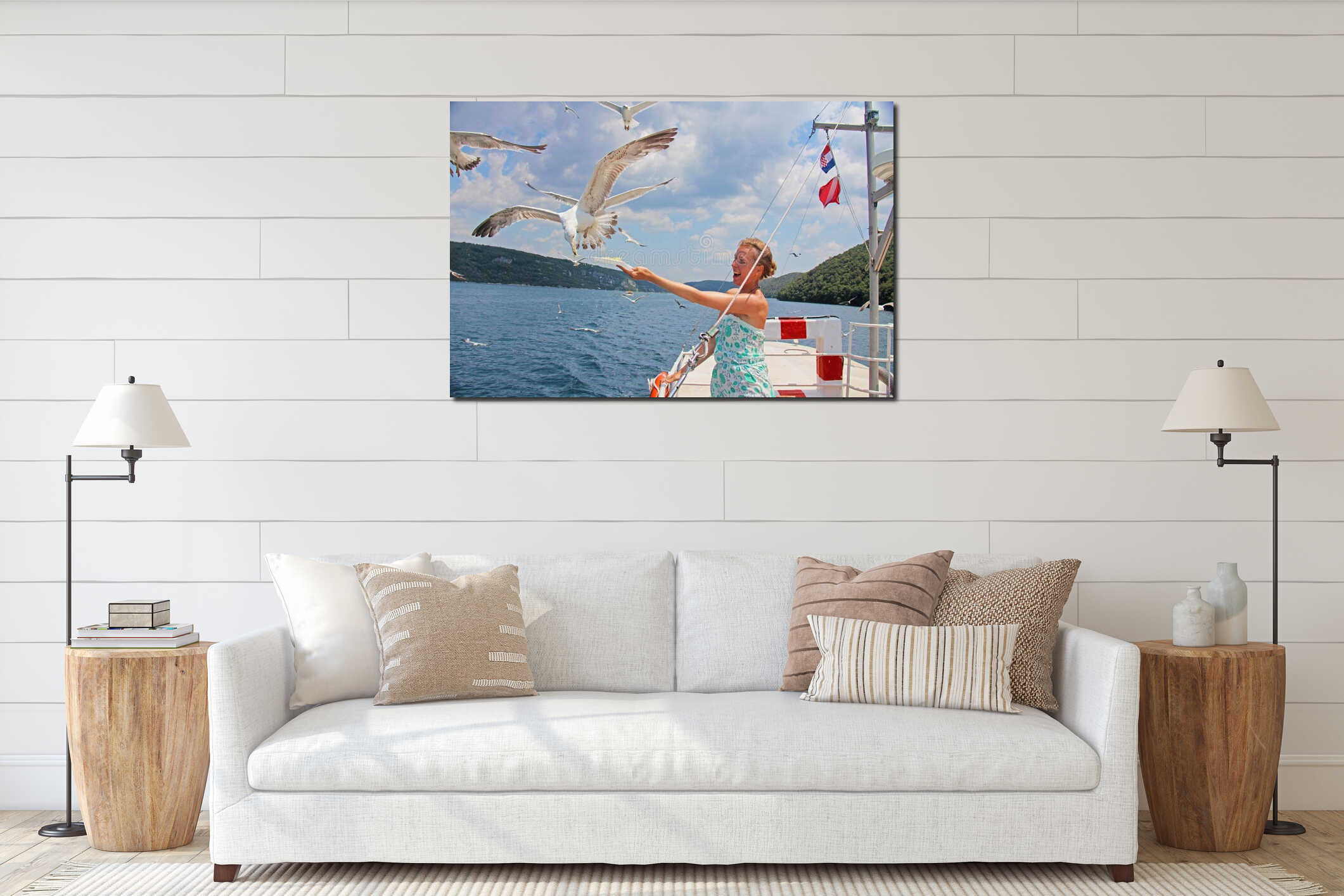 Canvas hanging interior mockup
