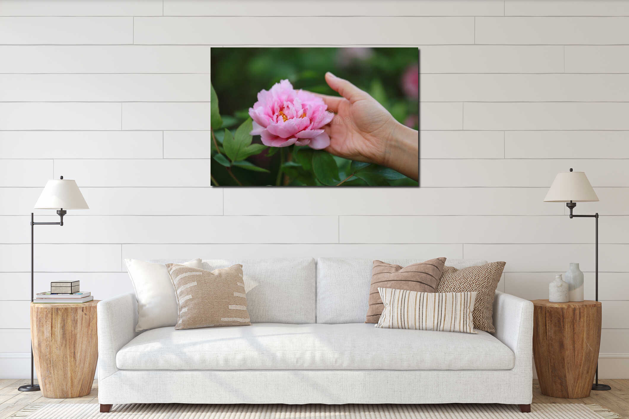 Canvas hanging interior mockup