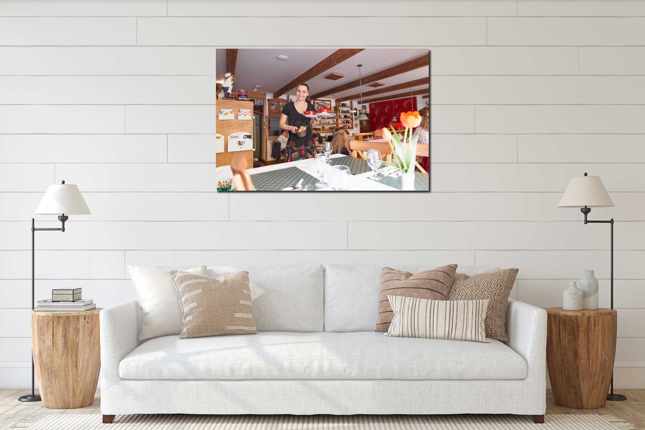 Canvas hanging interior mockup