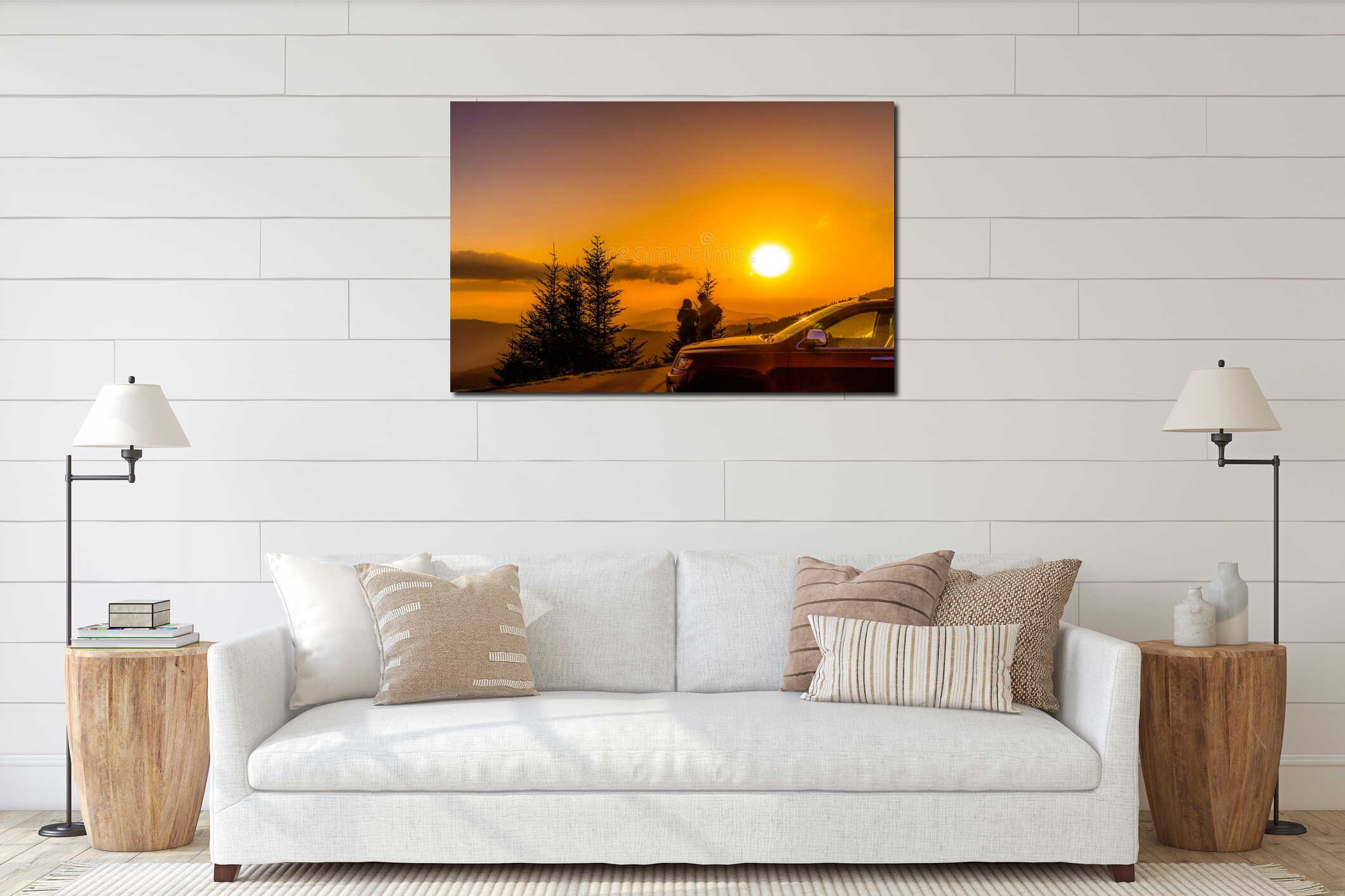 Canvas hanging interior mockup