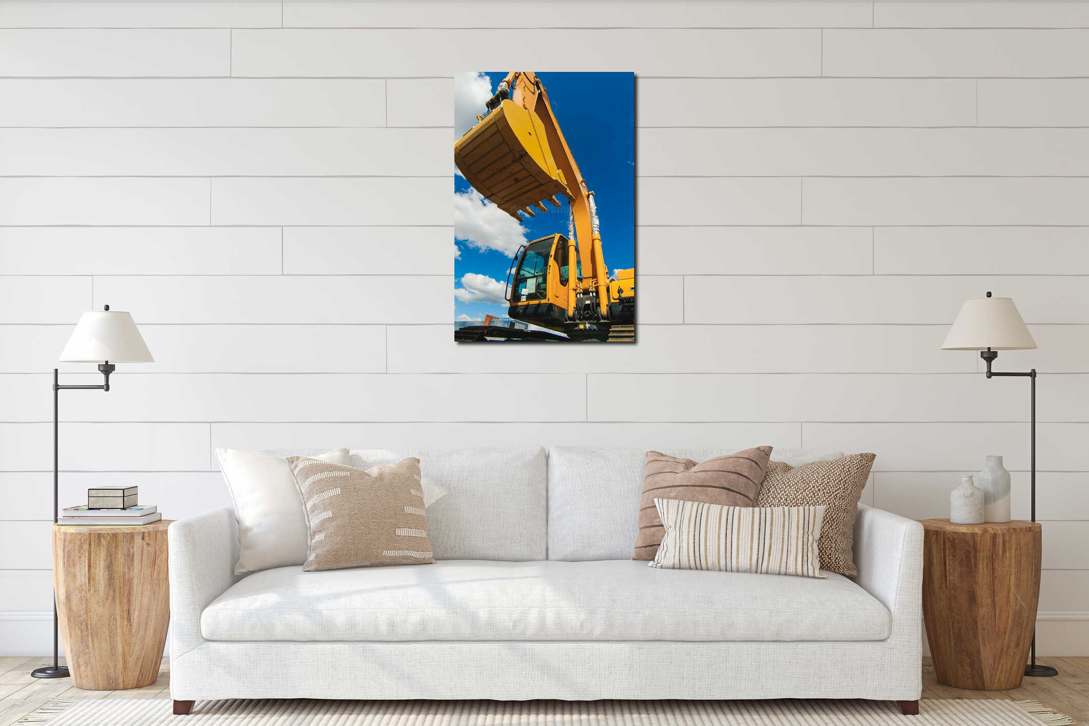 Canvas hanging interior mockup