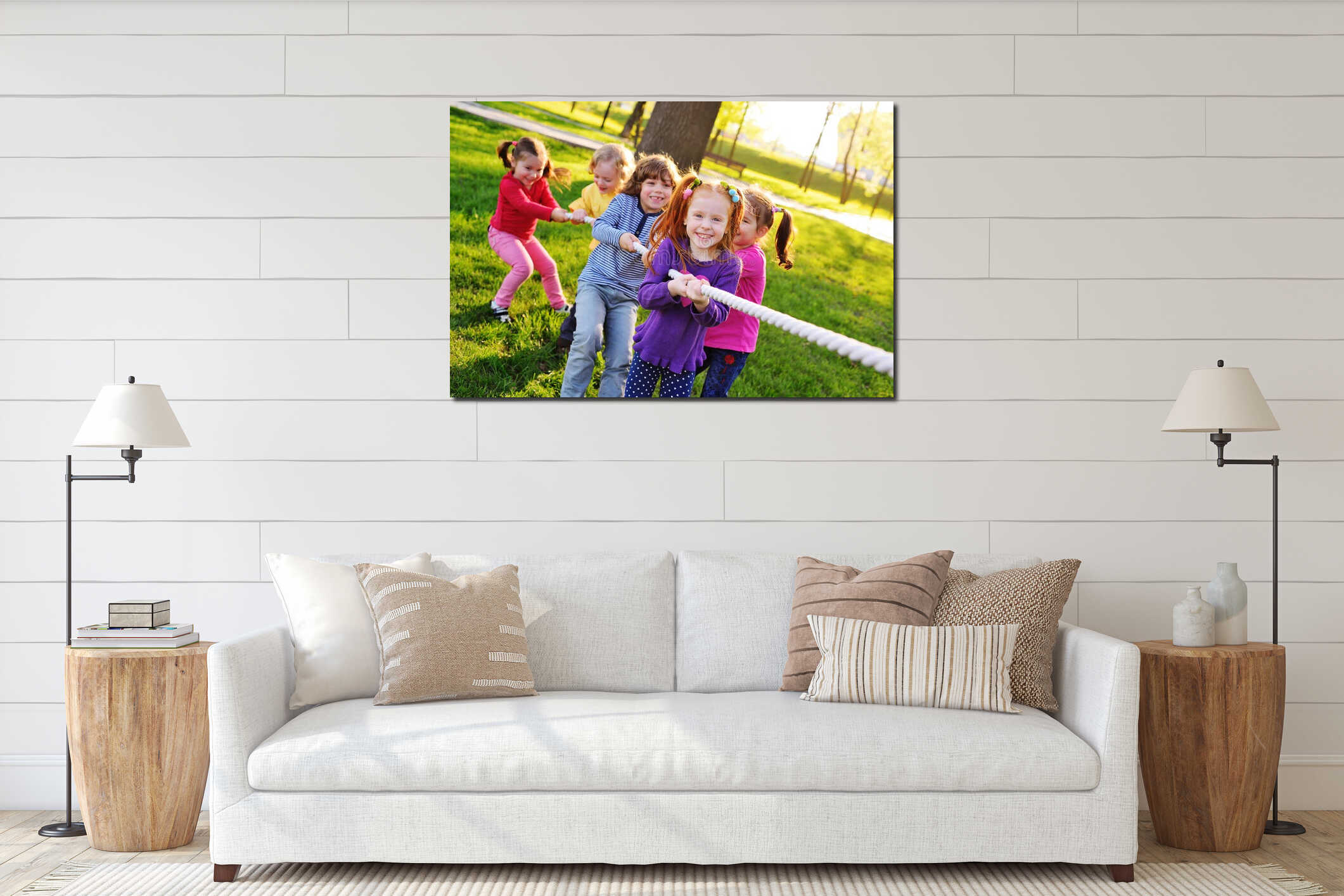 Canvas hanging interior mockup