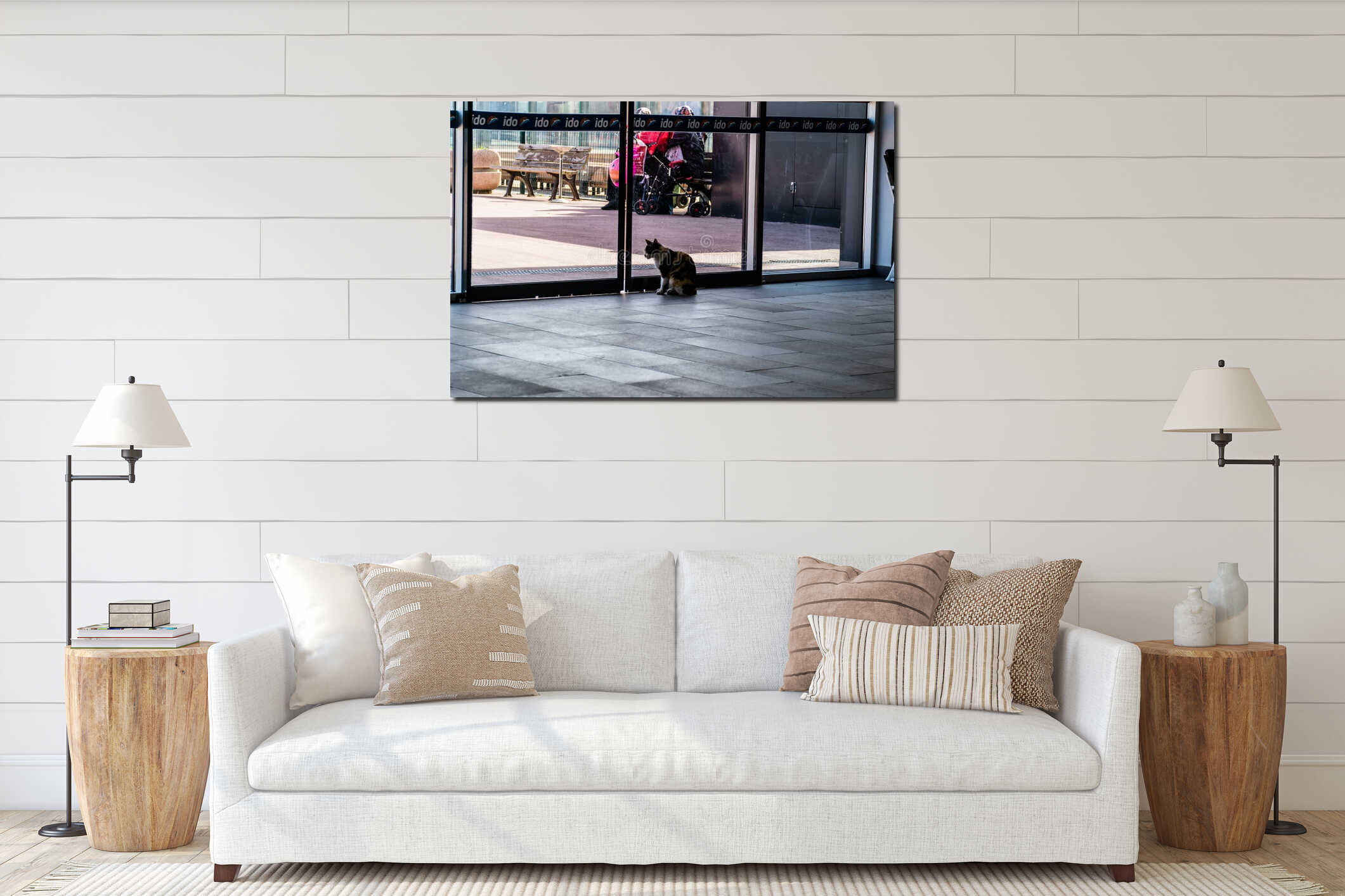 Canvas hanging interior mockup