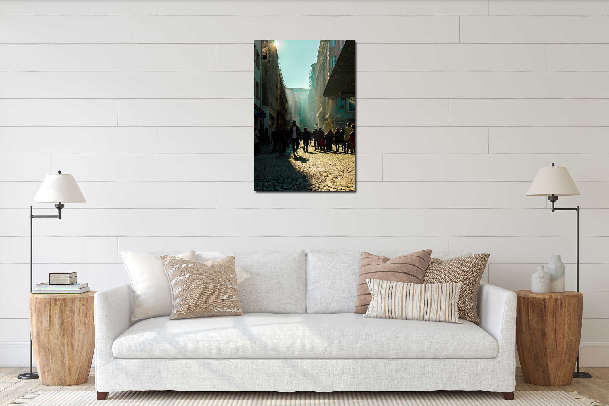 Canvas hanging interior mockup