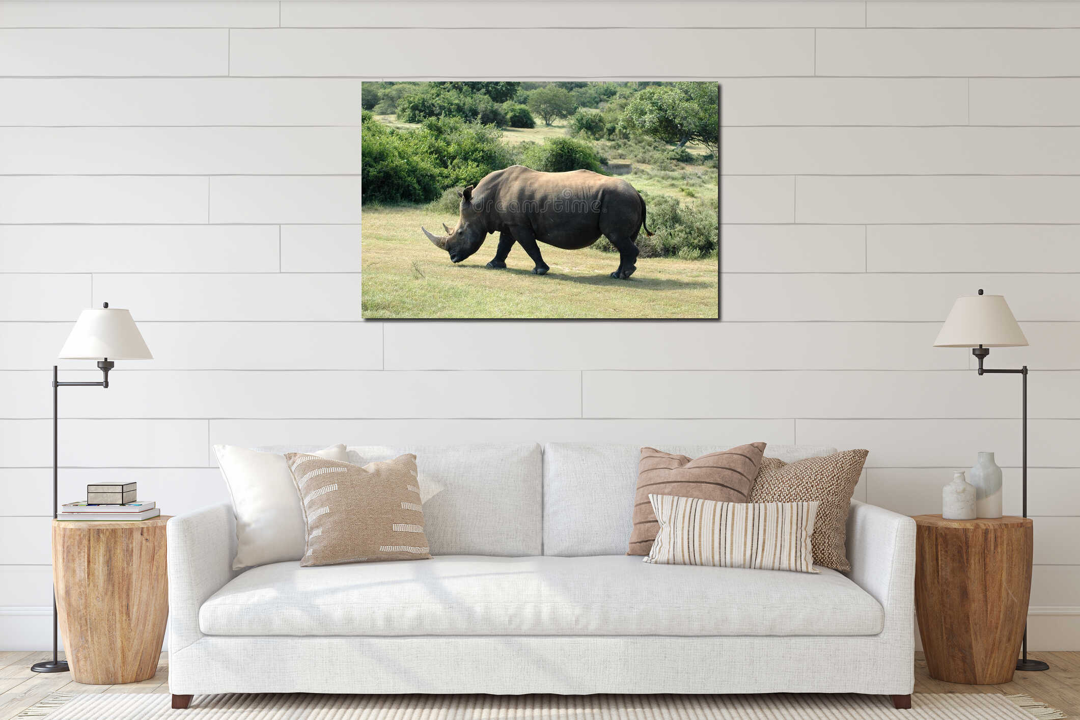 Canvas hanging interior mockup