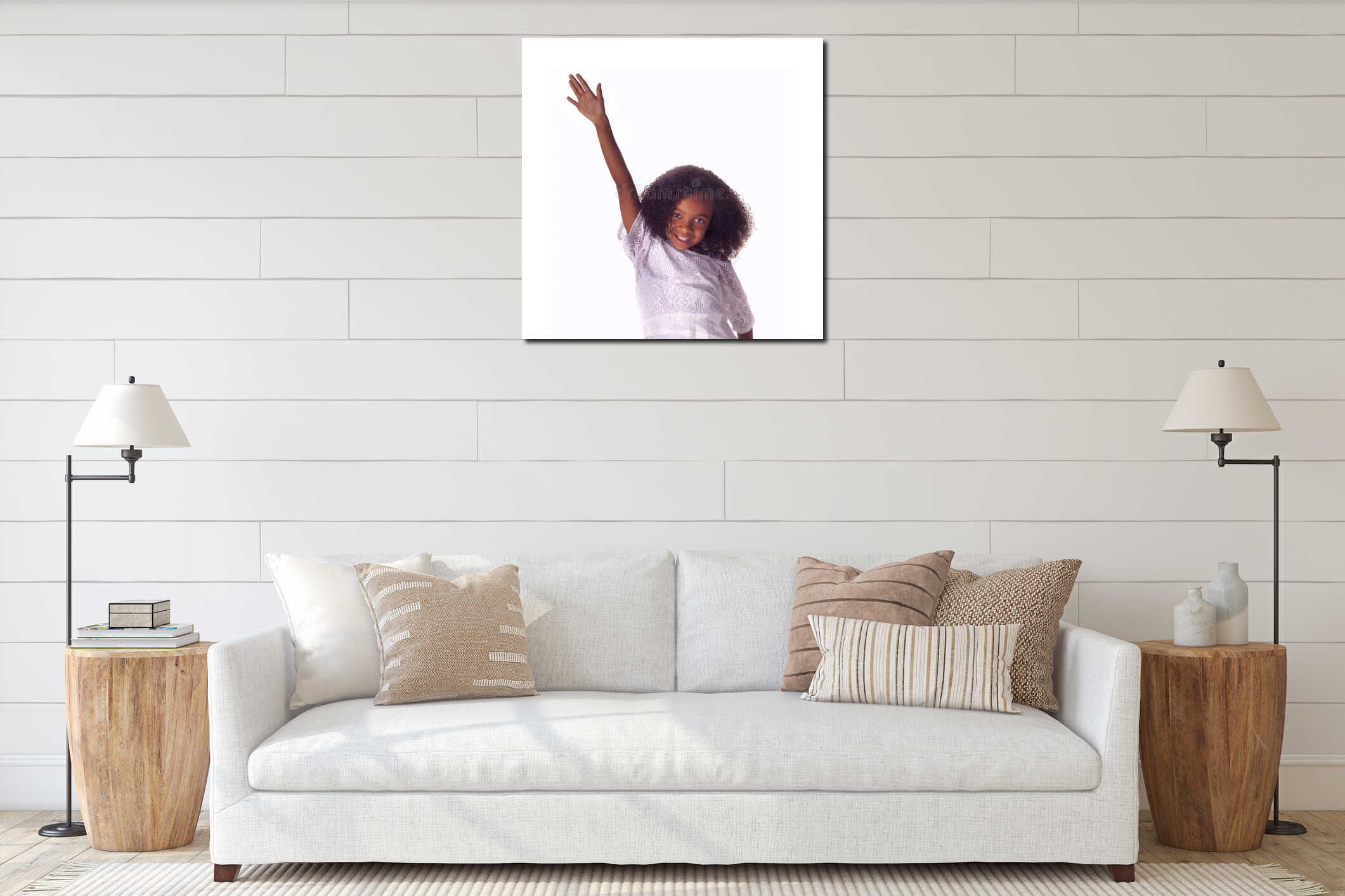 Canvas hanging interior mockup