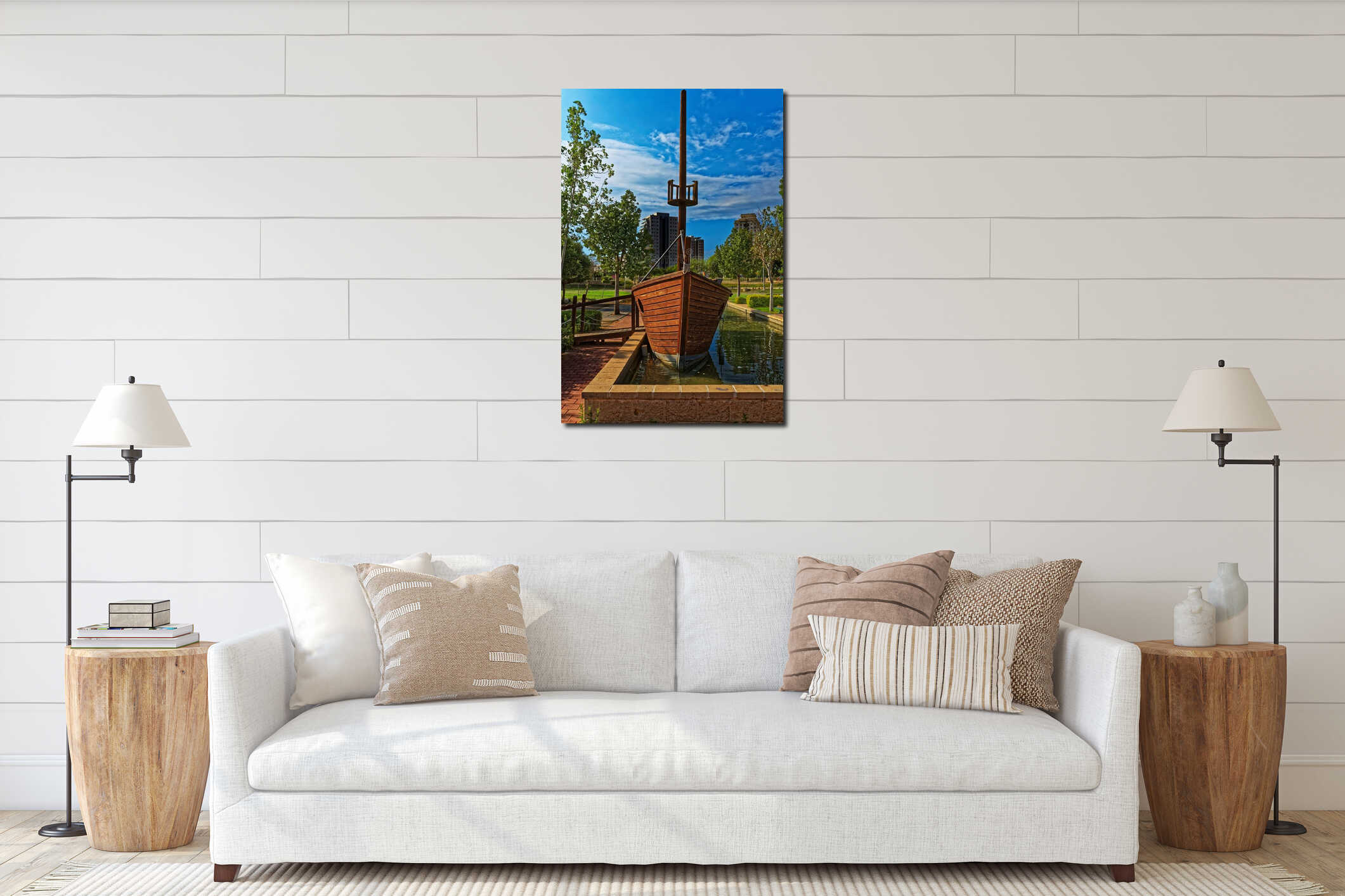 Canvas hanging interior mockup