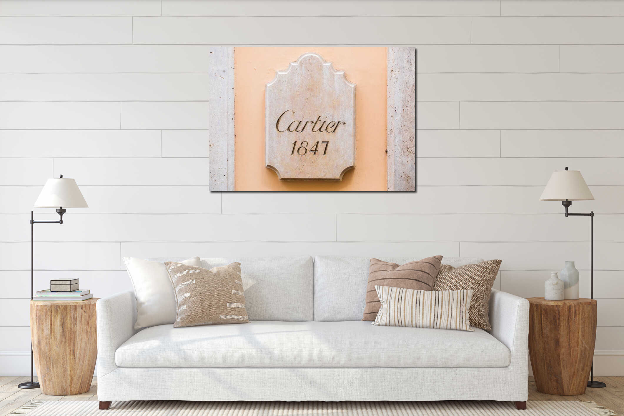 Canvas hanging interior mockup