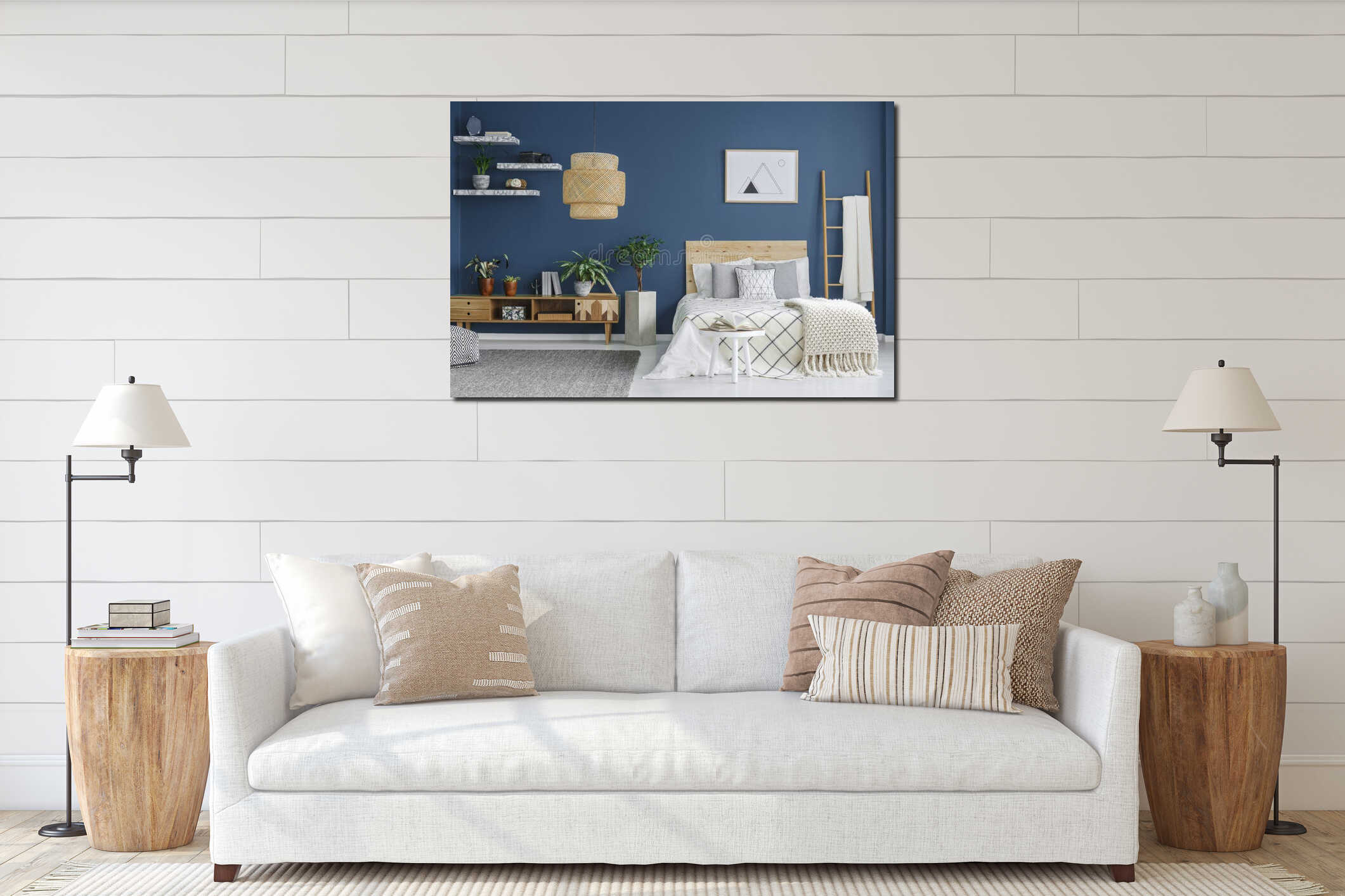 Canvas hanging interior mockup