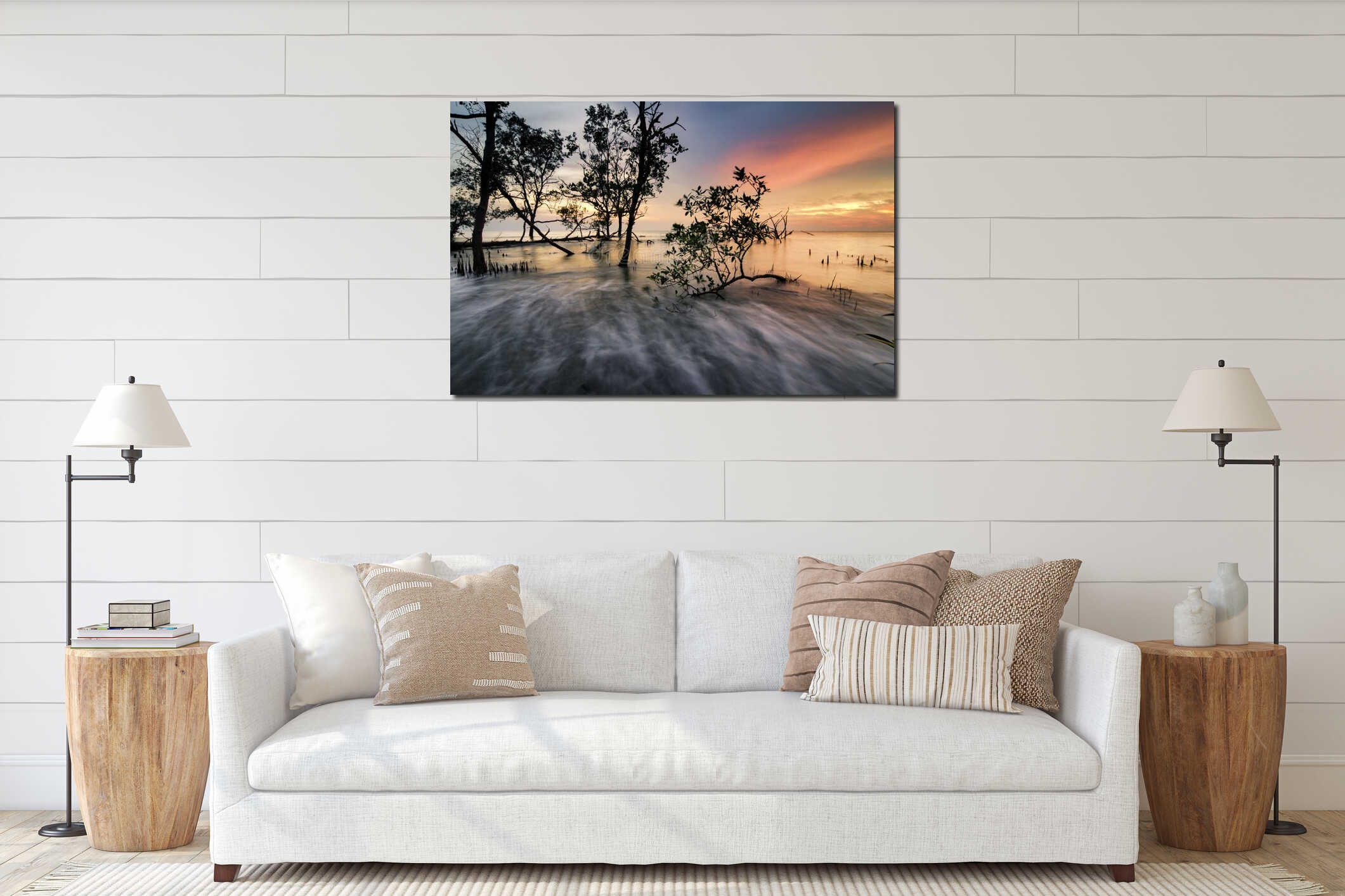 Canvas hanging interior mockup