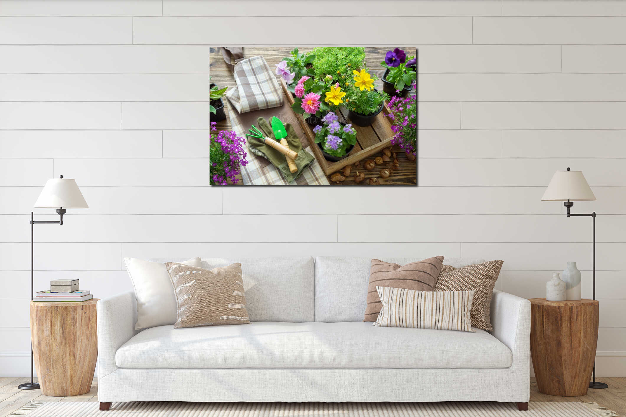 Canvas hanging interior mockup