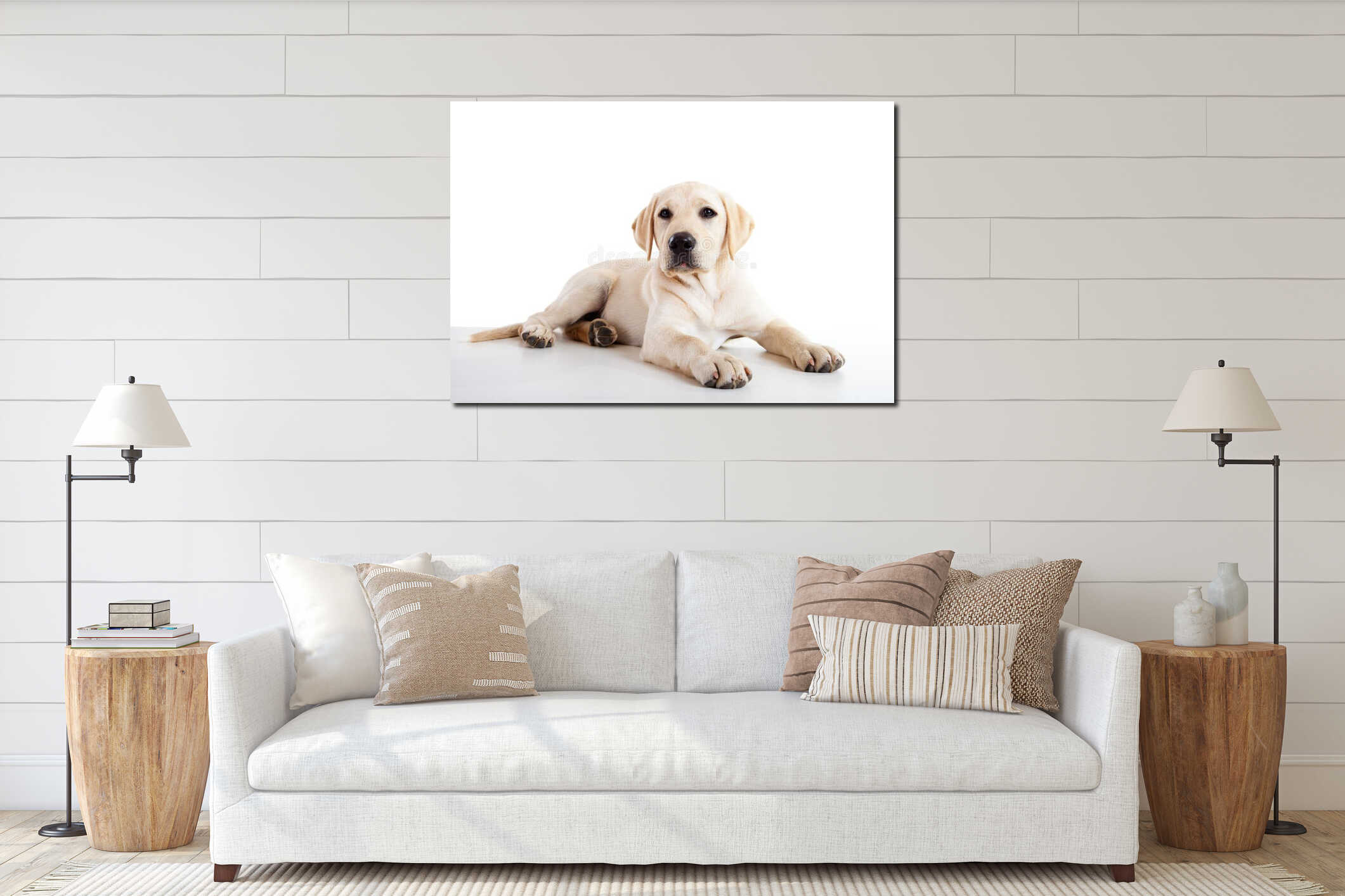 Canvas hanging interior mockup