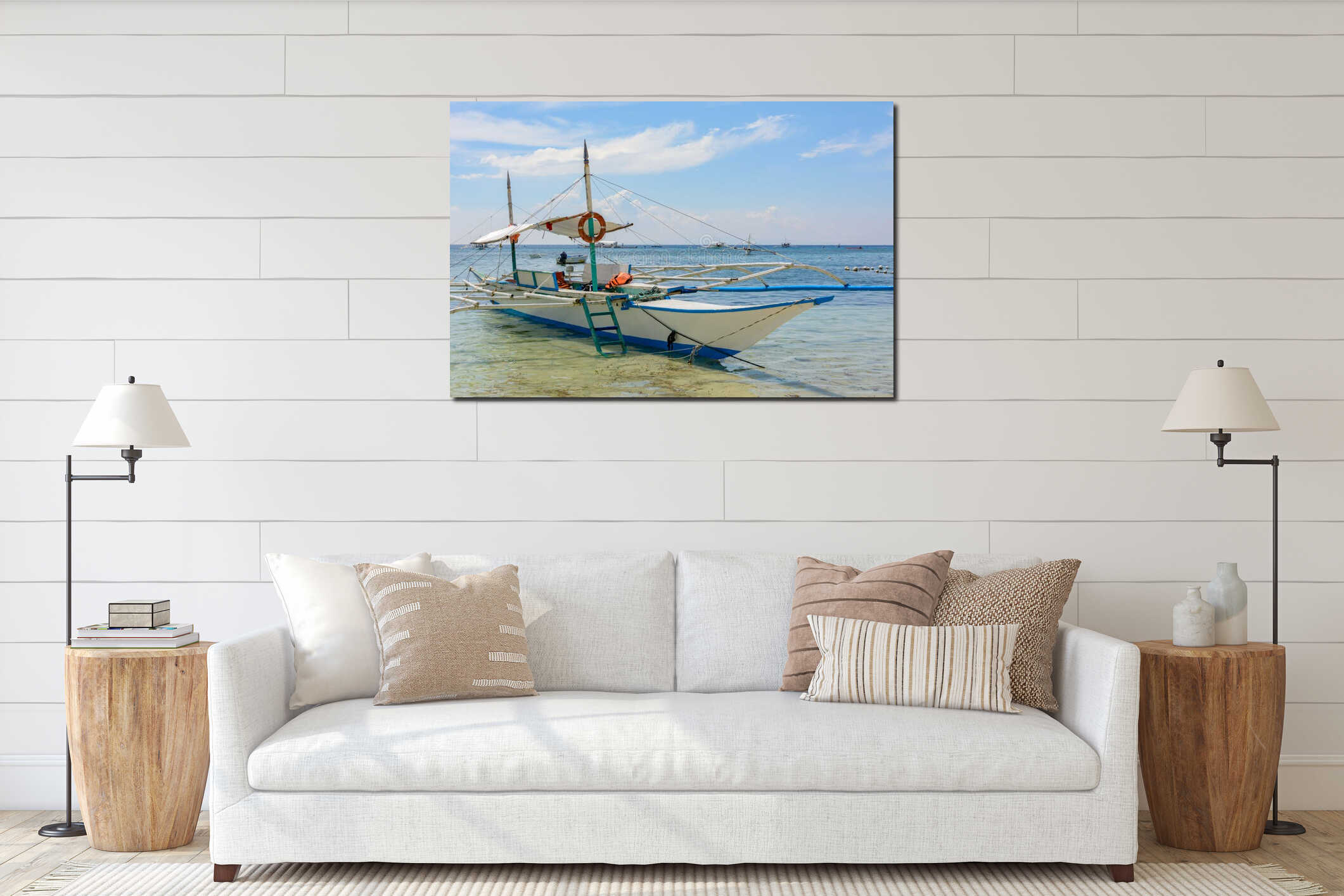 Canvas hanging interior mockup