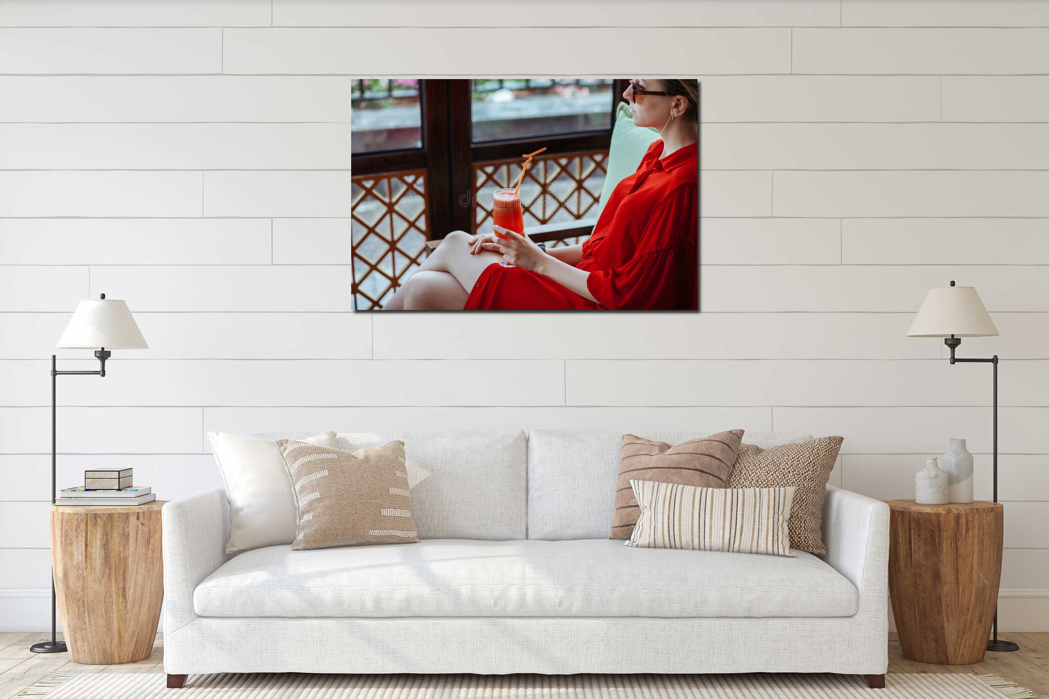 Canvas hanging interior mockup
