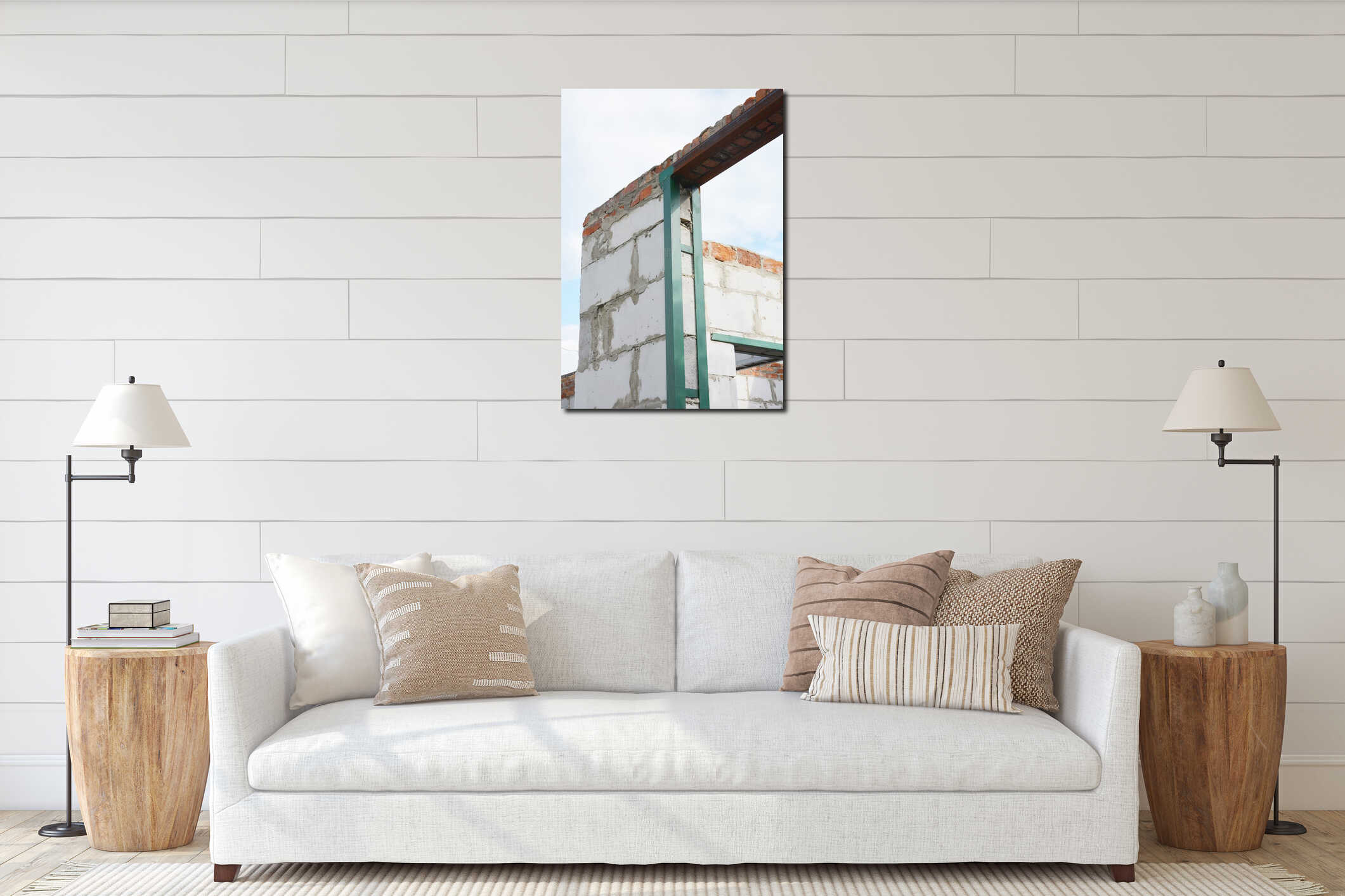 Canvas hanging interior mockup