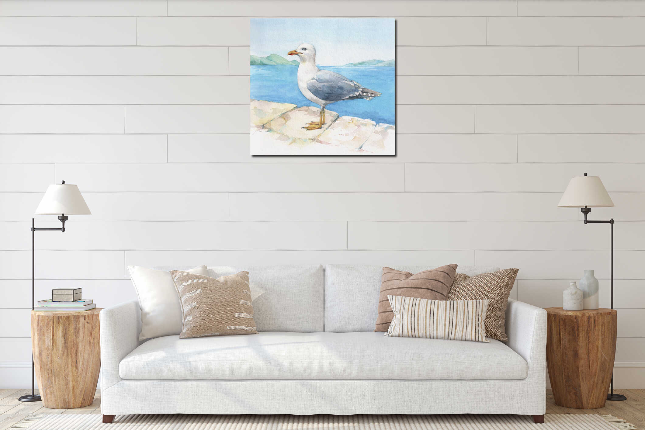 Canvas hanging interior mockup