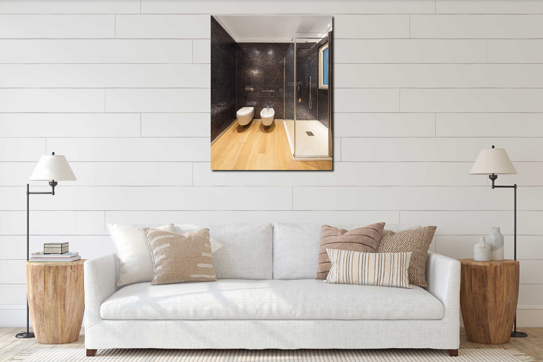 Canvas hanging interior mockup