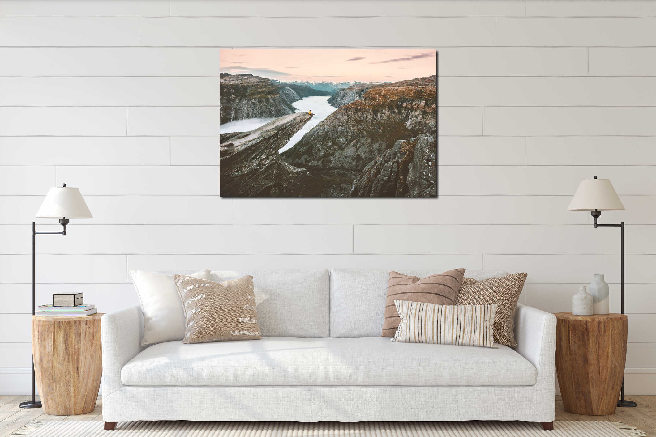 Canvas hanging interior mockup