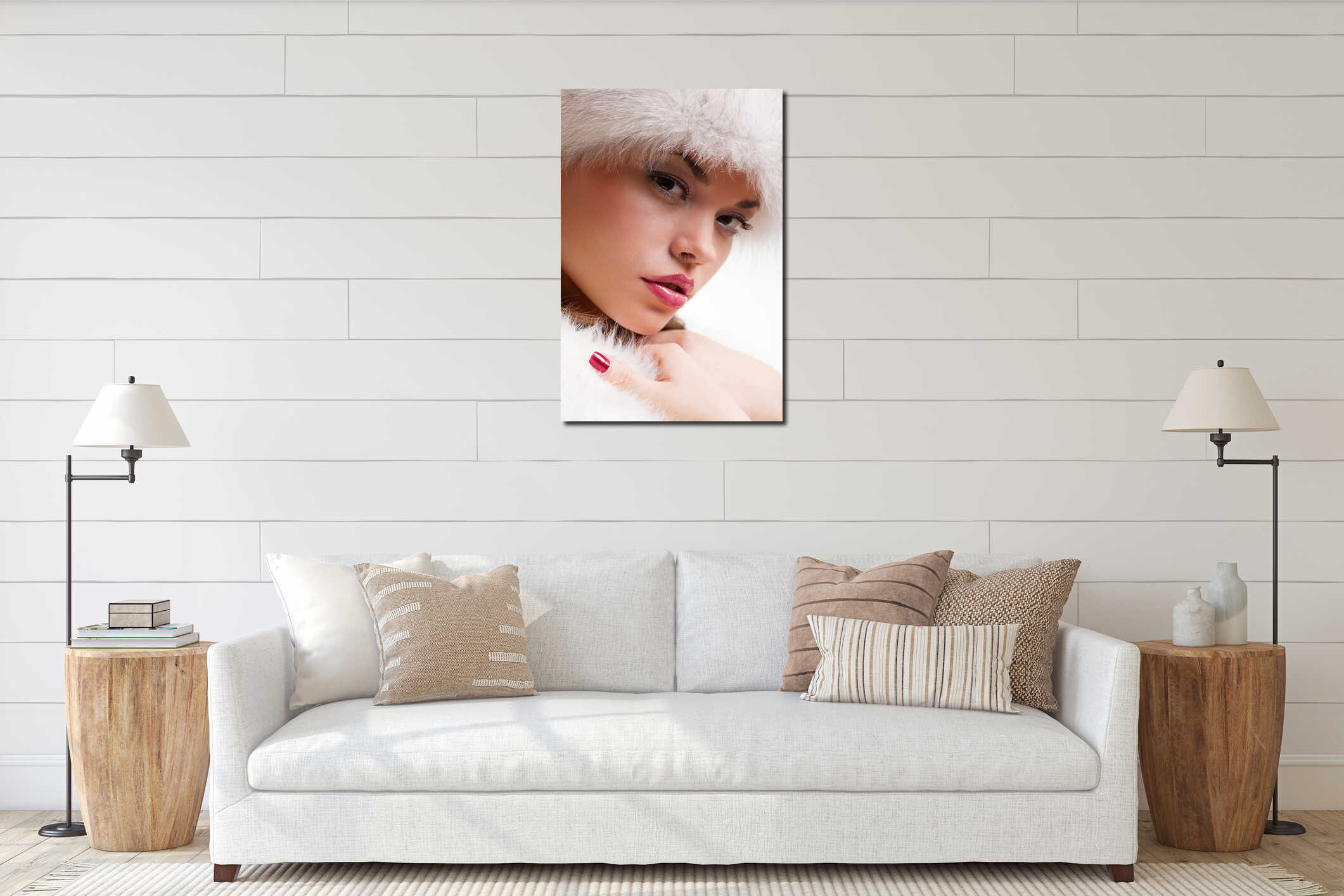 Canvas hanging interior mockup