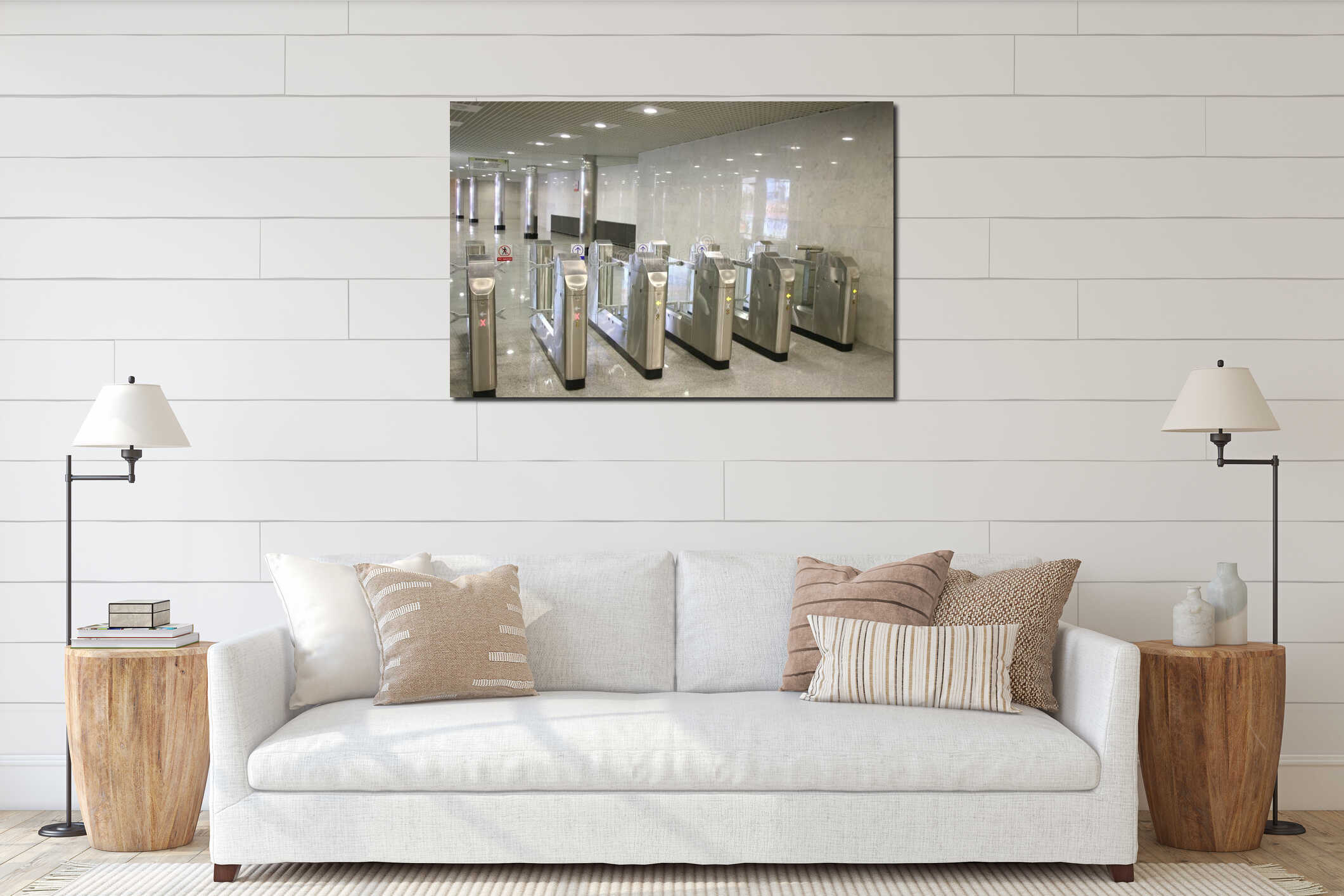 Canvas hanging interior mockup
