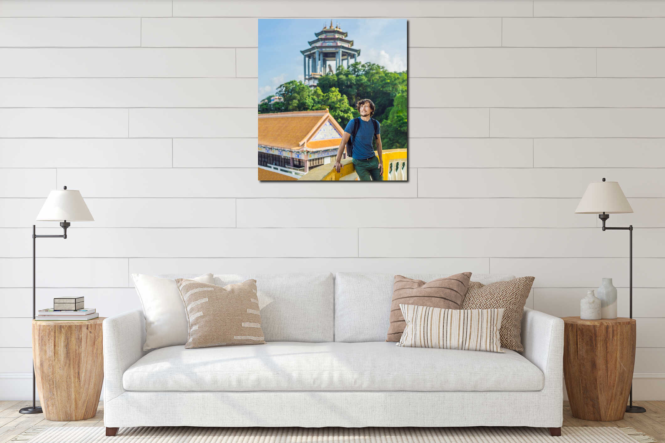 Canvas hanging interior mockup