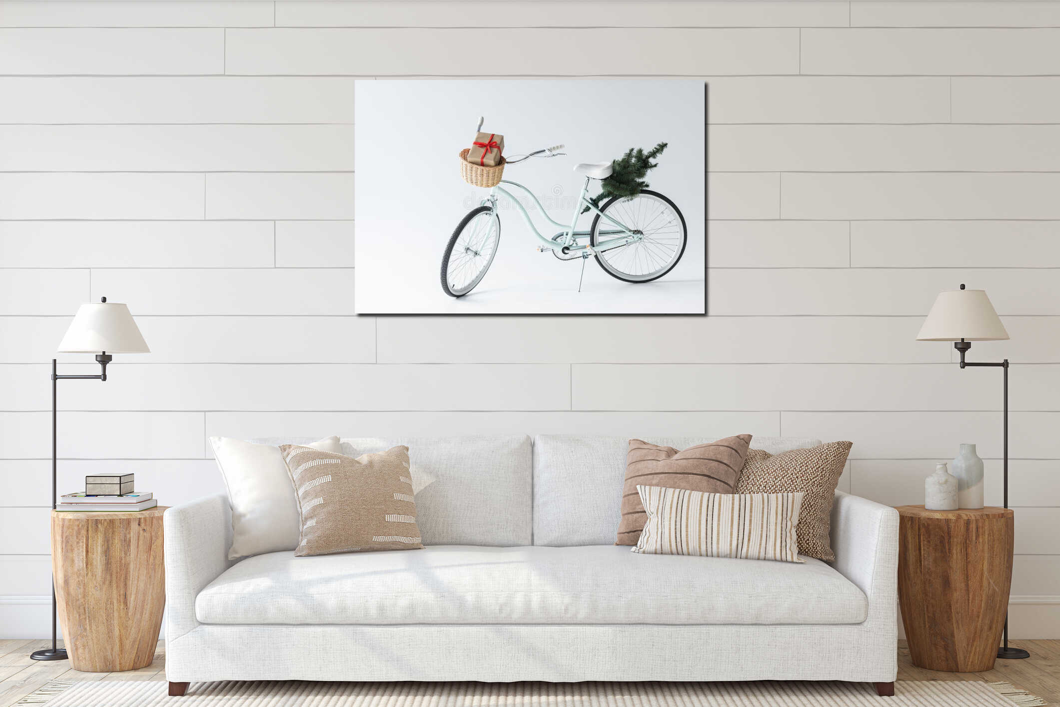 Canvas hanging interior mockup