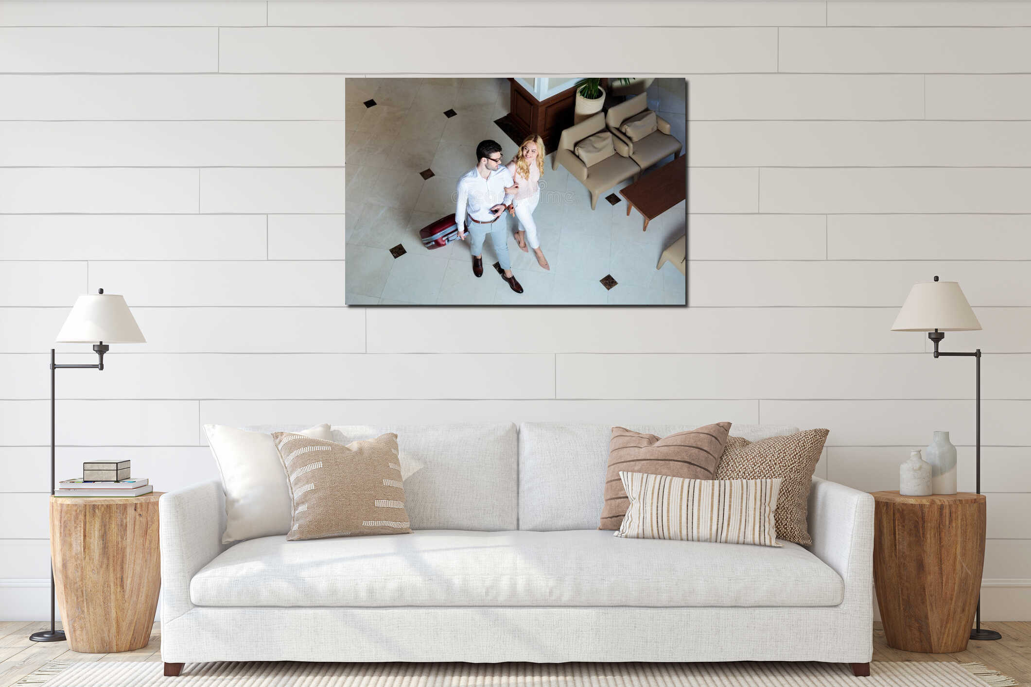 Canvas hanging interior mockup