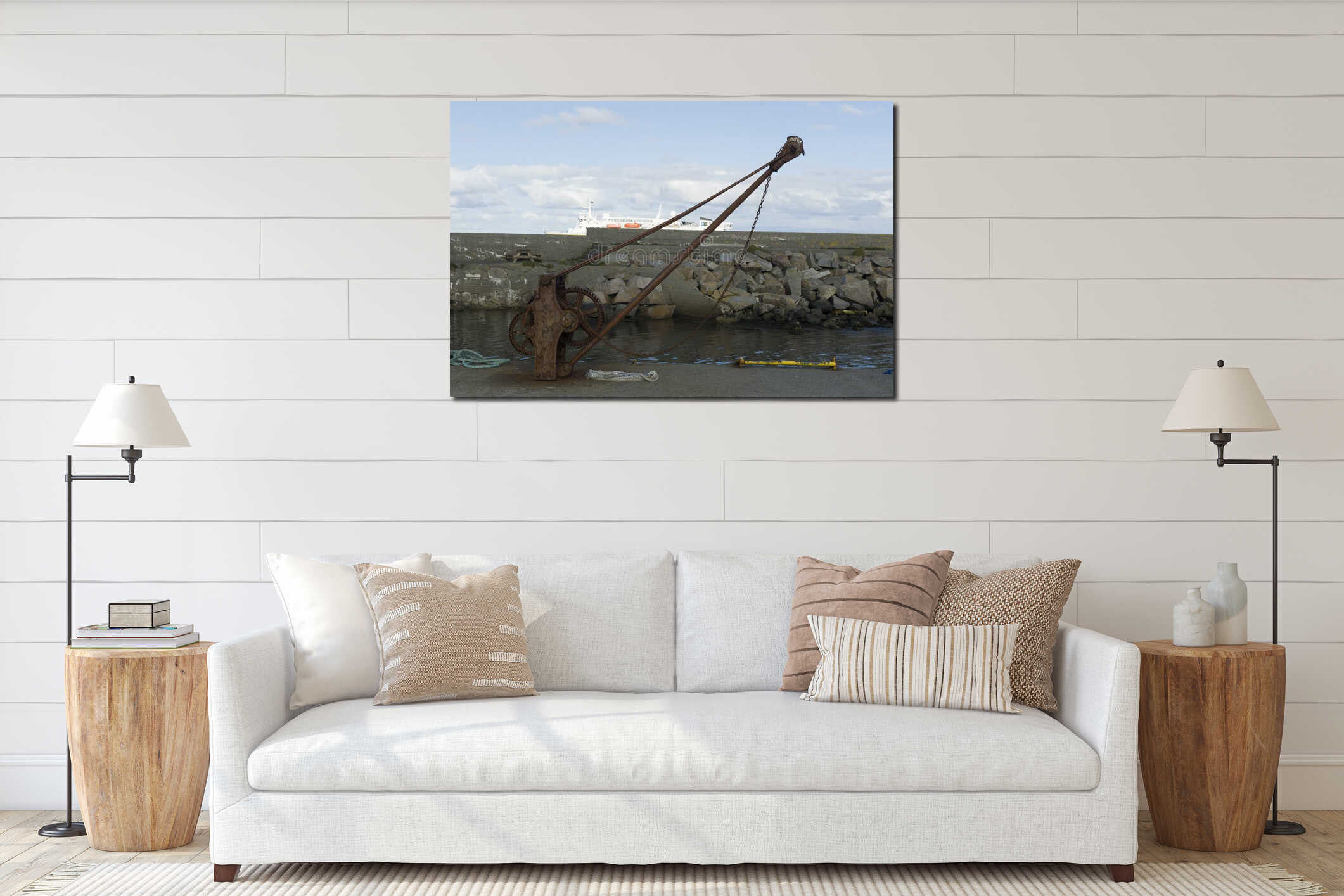 Canvas hanging interior mockup