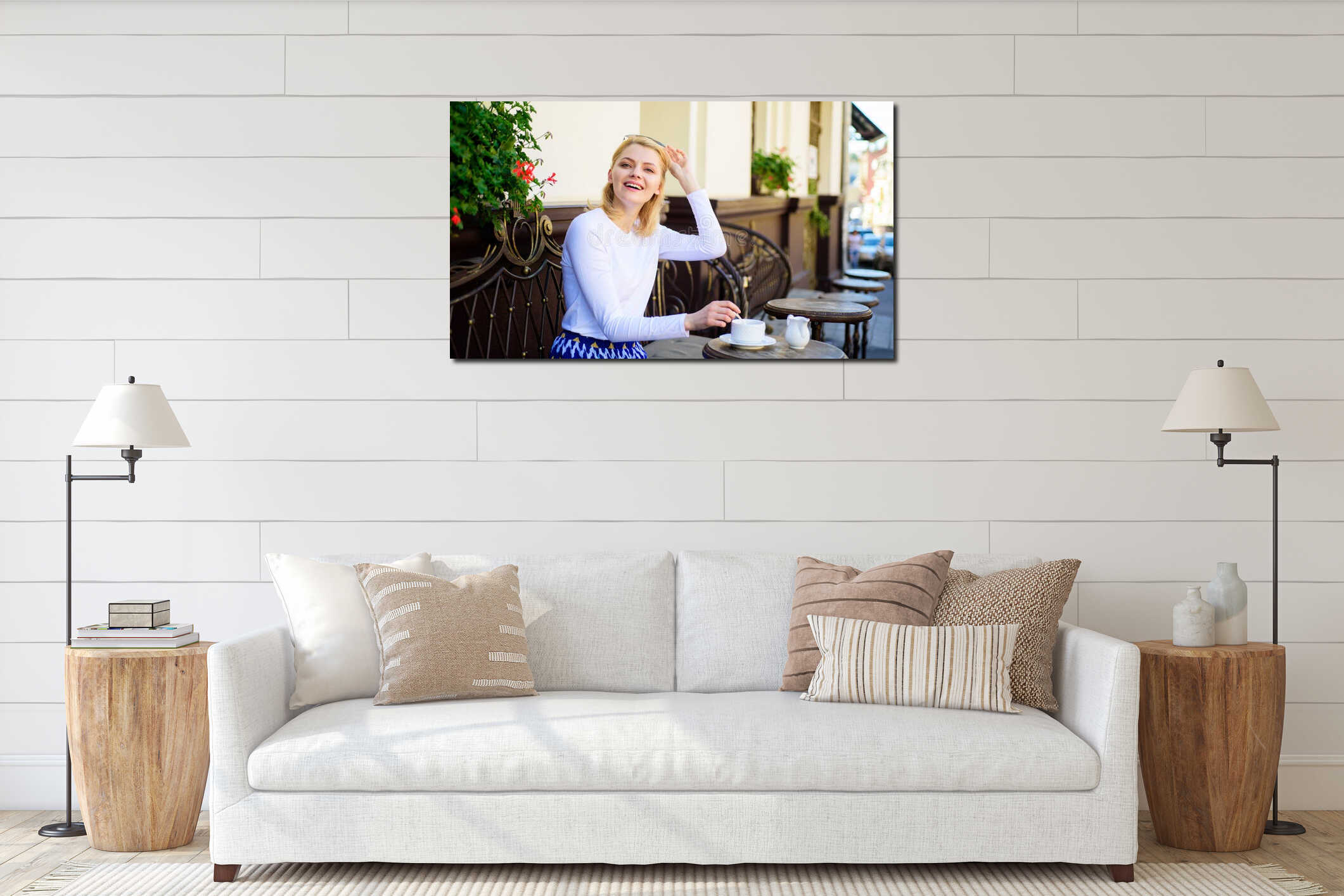 Canvas hanging interior mockup