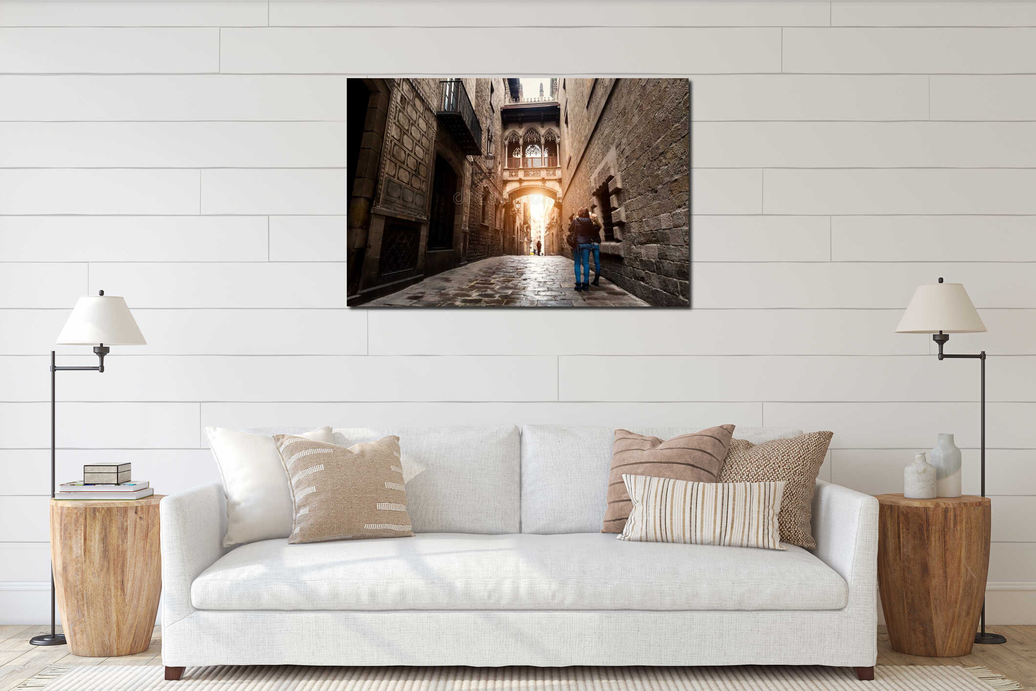 Canvas hanging interior mockup