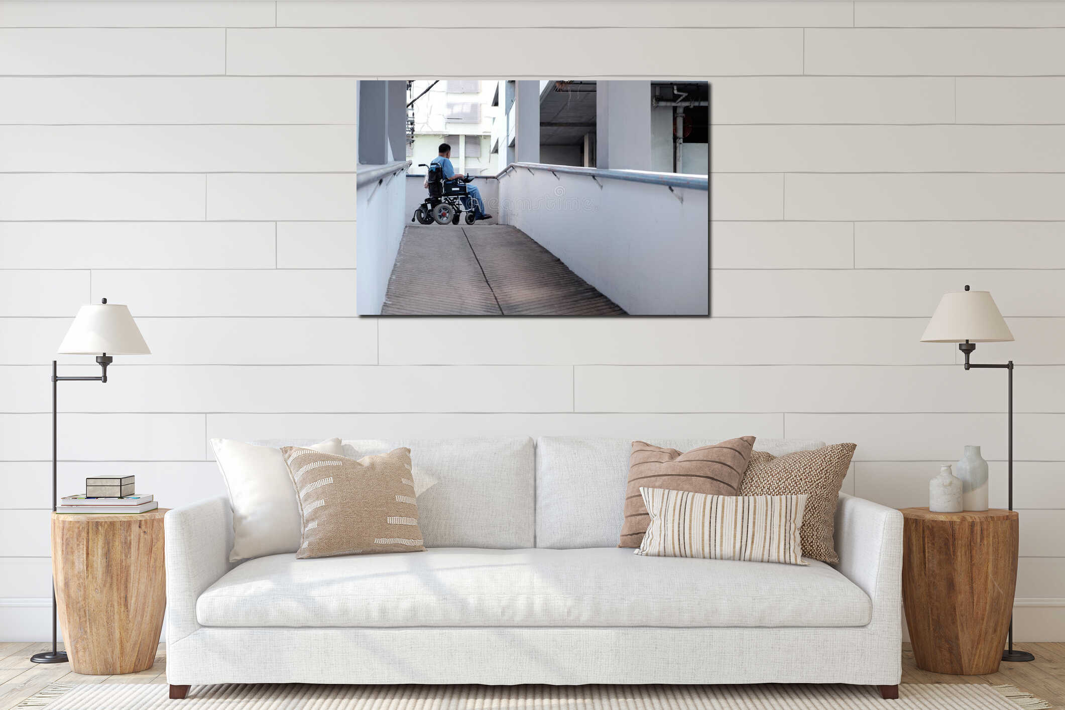 Canvas hanging interior mockup