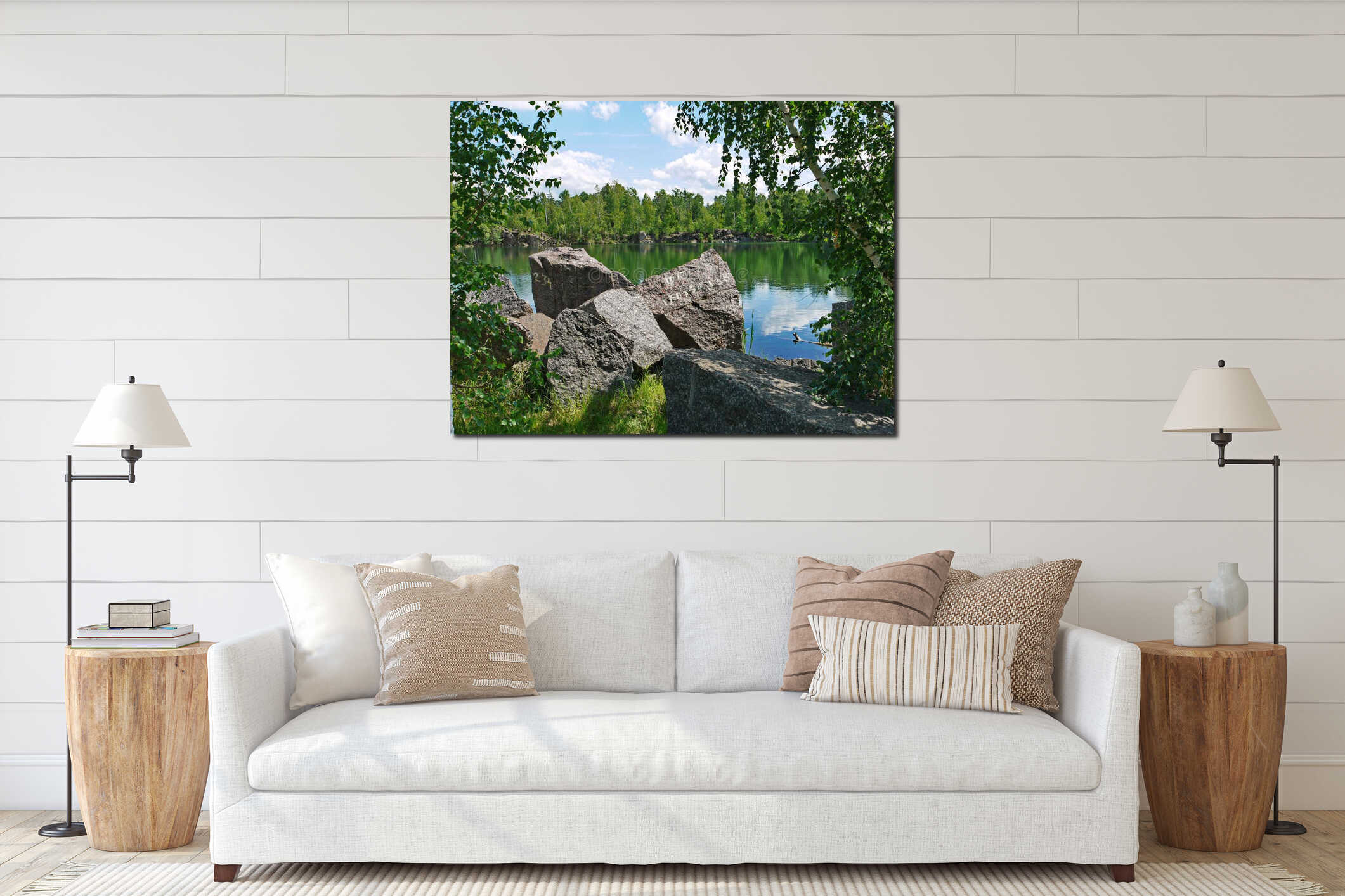 Canvas hanging interior mockup