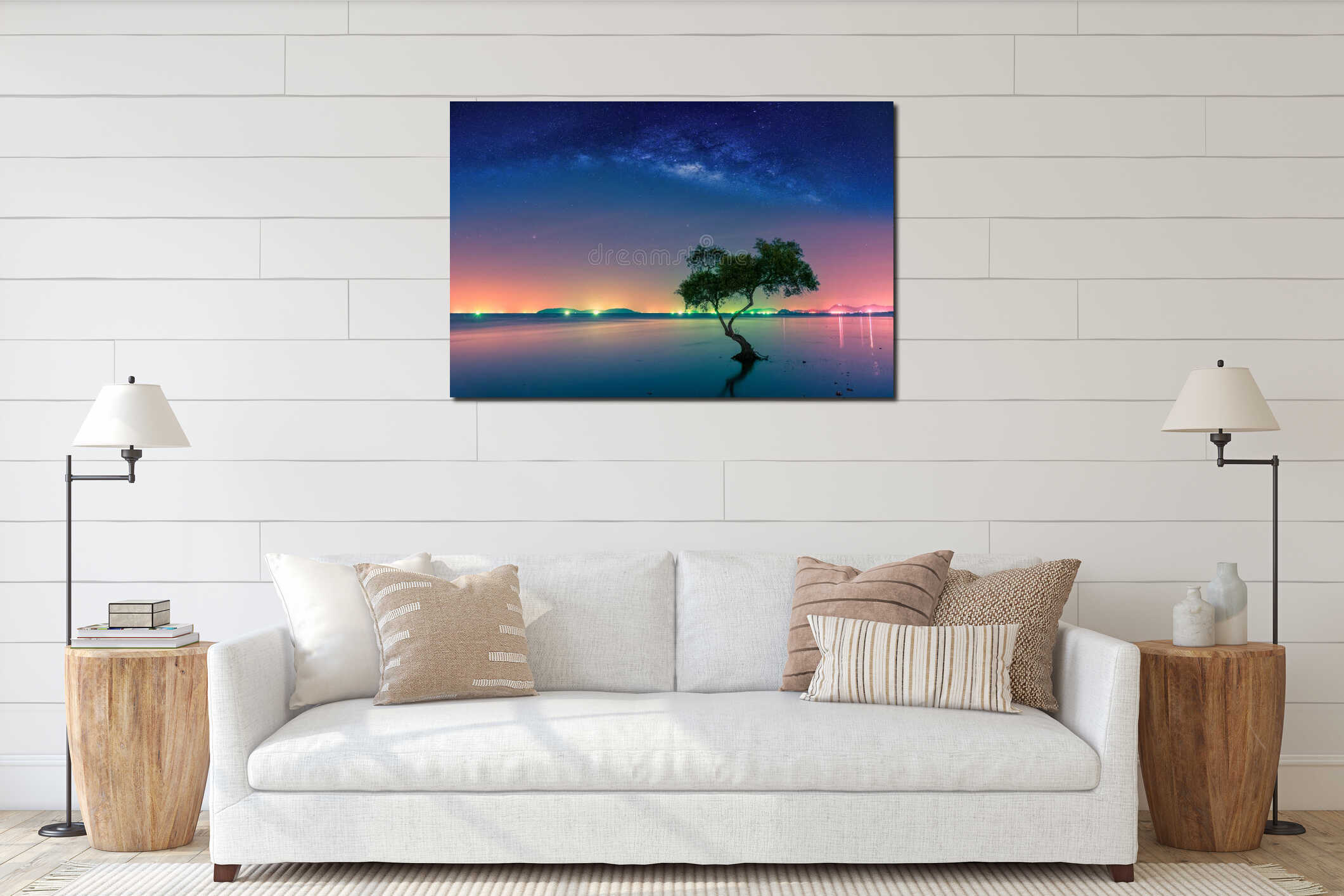 Canvas hanging interior mockup