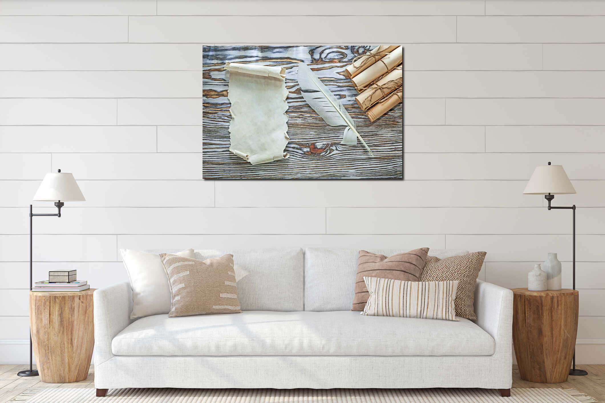 Canvas hanging interior mockup