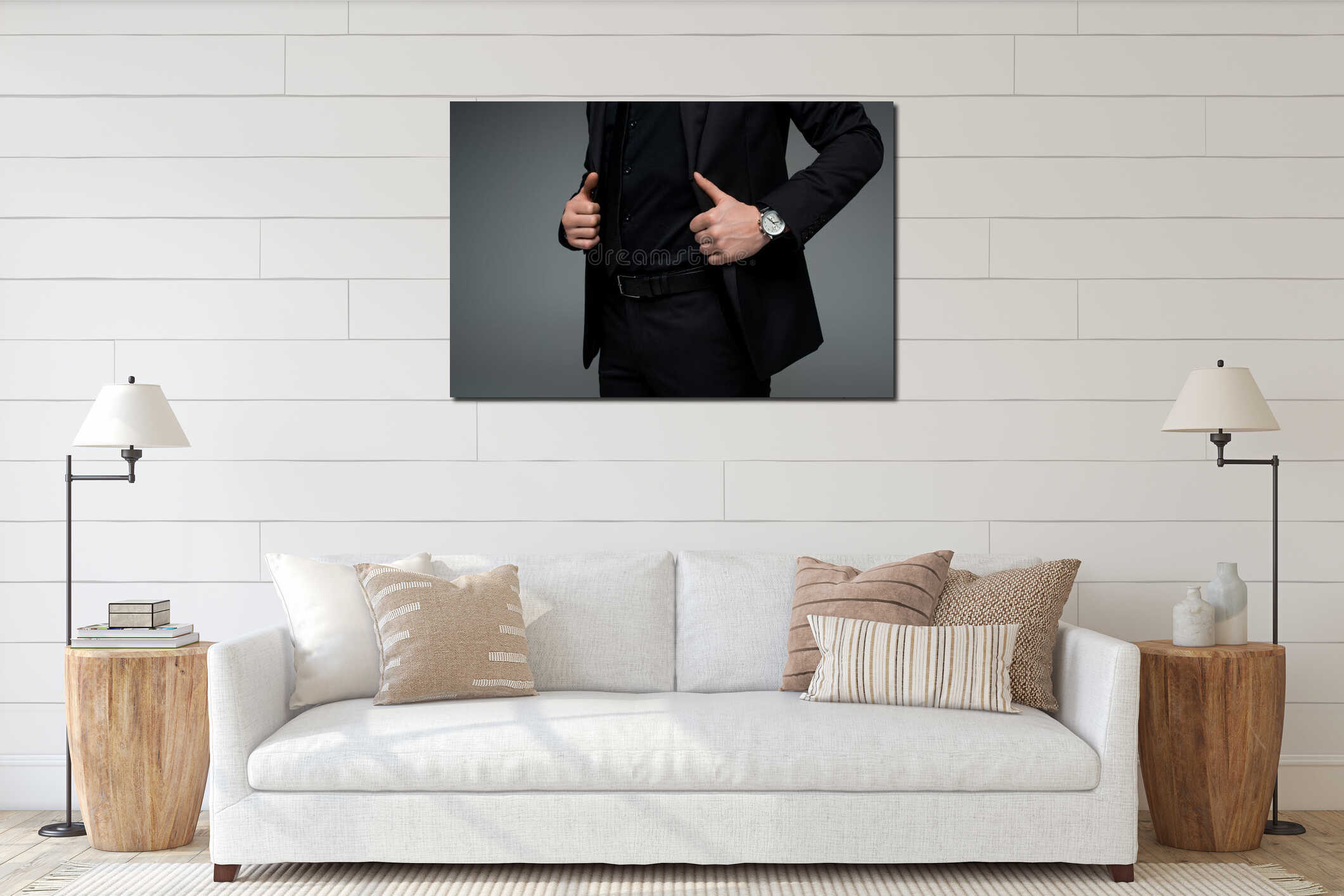 Canvas hanging interior mockup