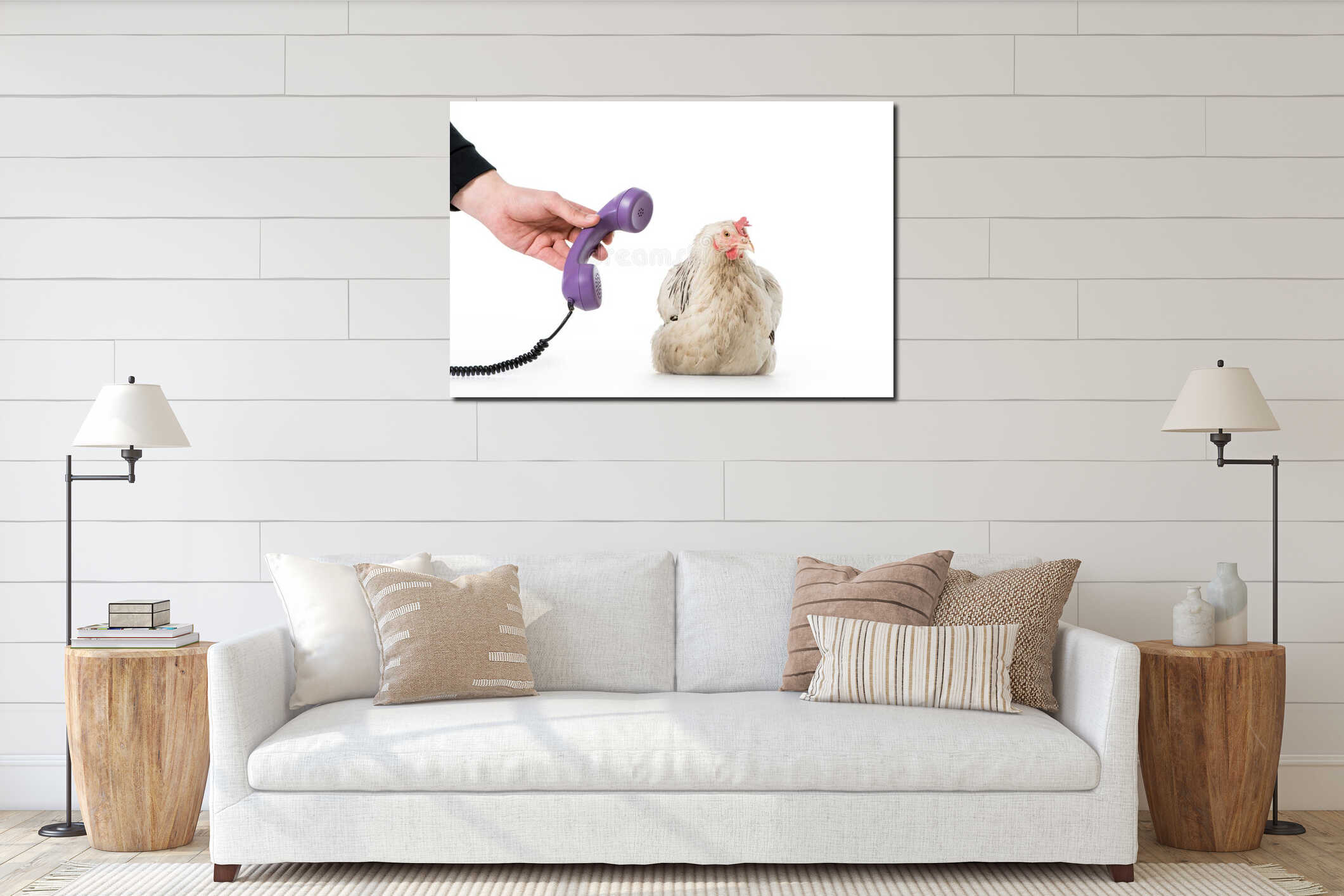 Canvas hanging interior mockup