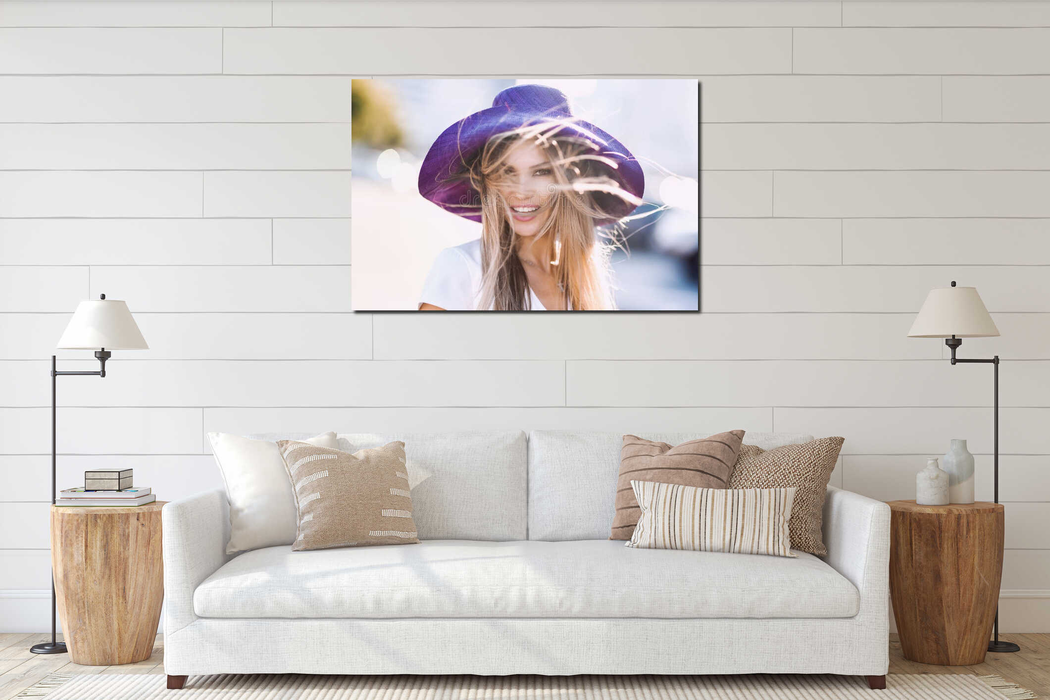 Canvas hanging interior mockup