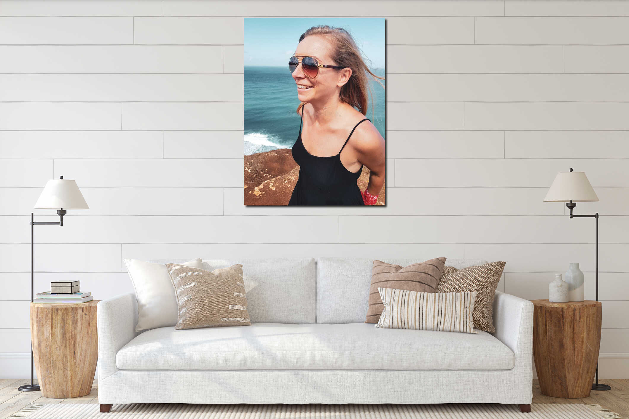 Canvas hanging interior mockup
