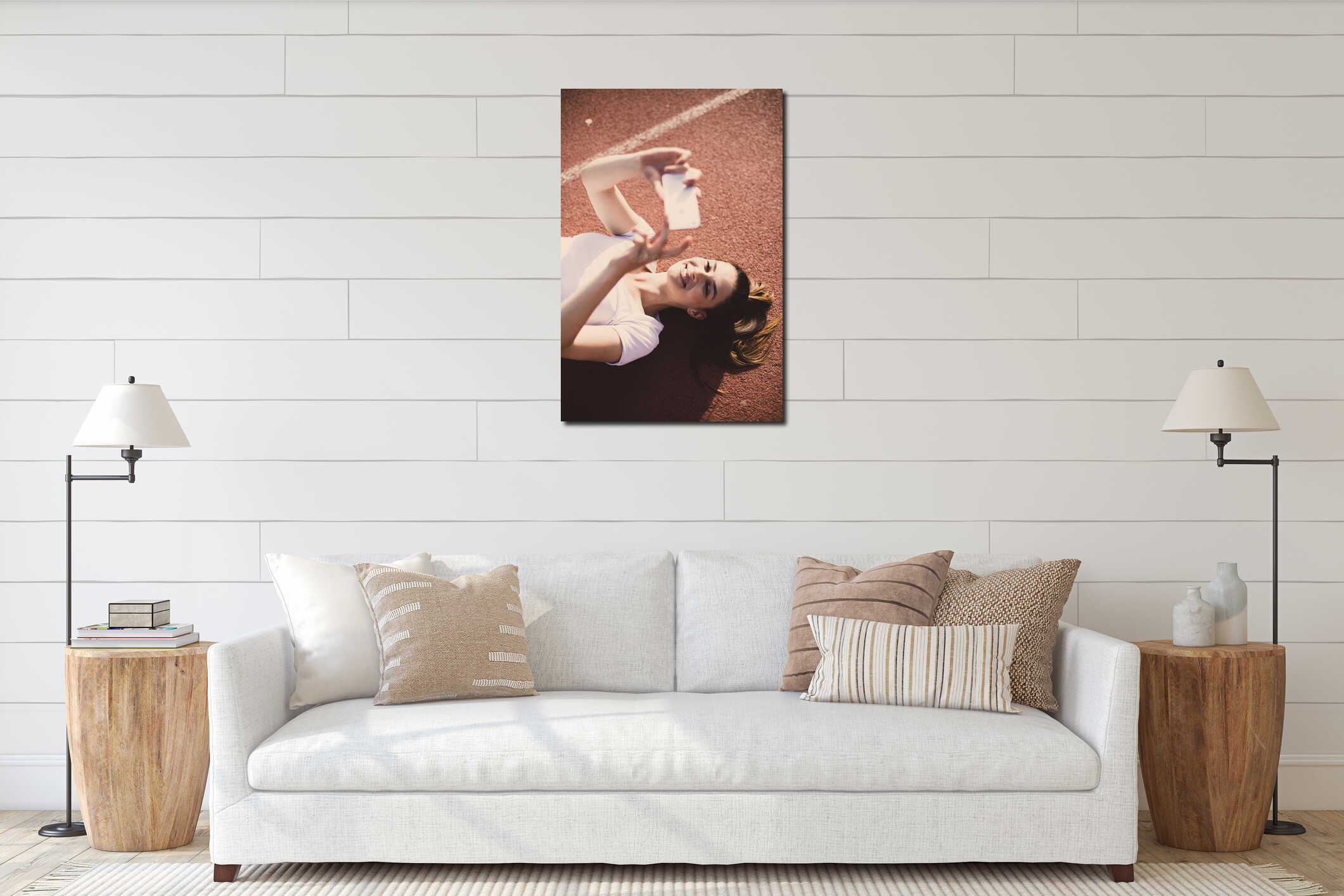 Canvas hanging interior mockup