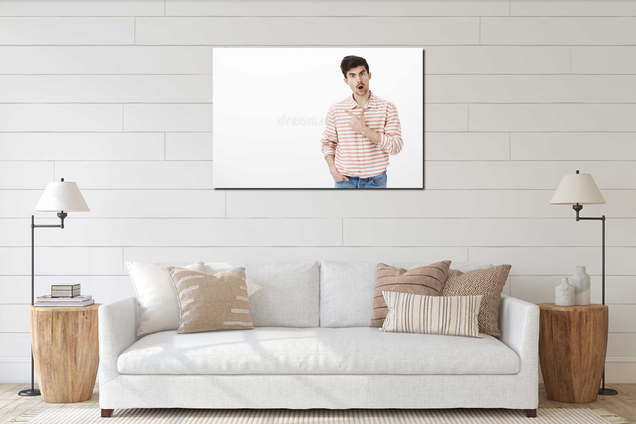 Canvas hanging interior mockup