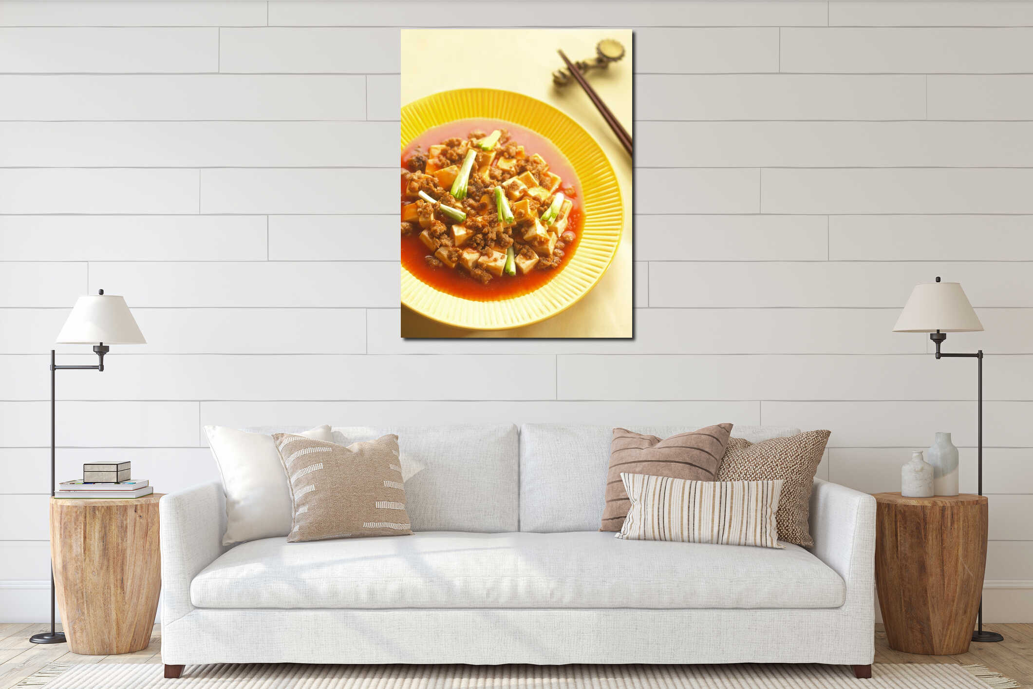 Canvas hanging interior mockup