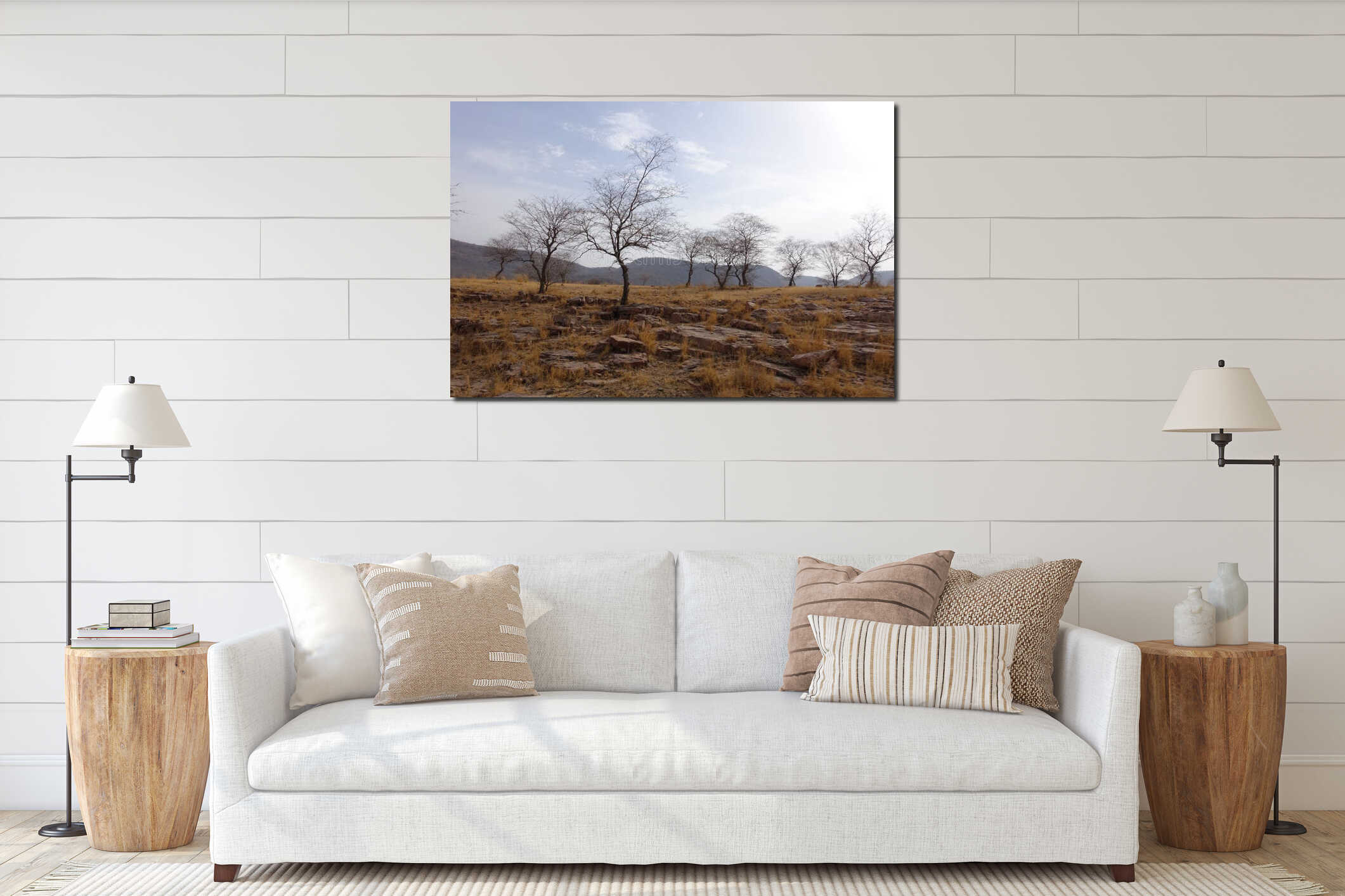 Canvas hanging interior mockup