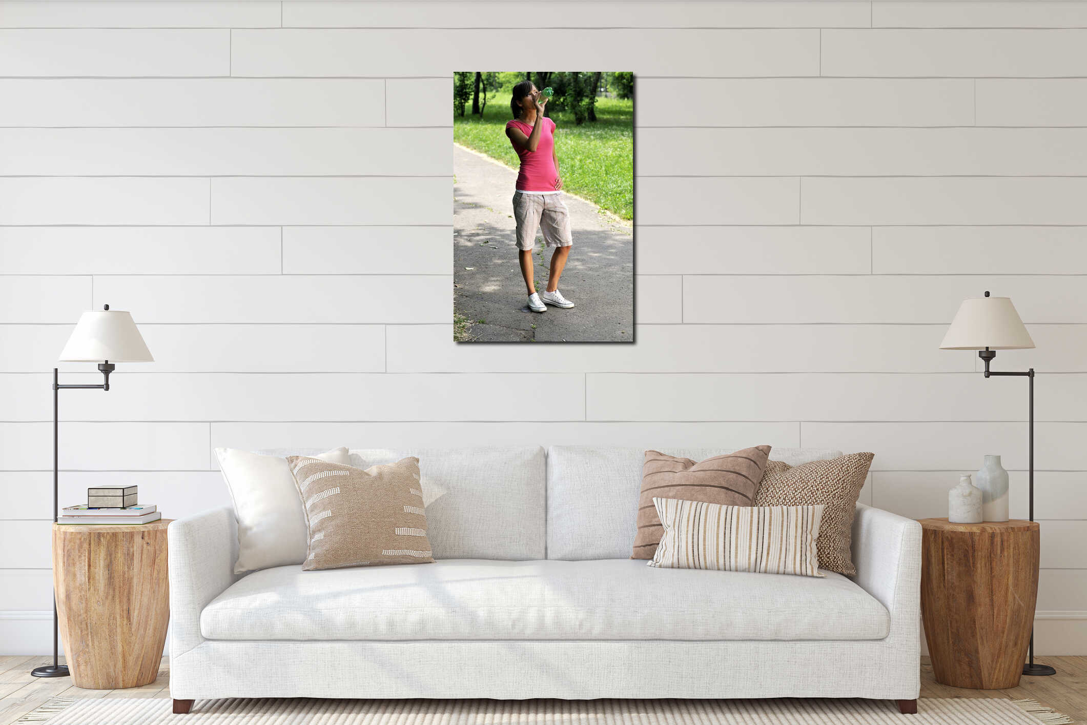 Canvas hanging interior mockup