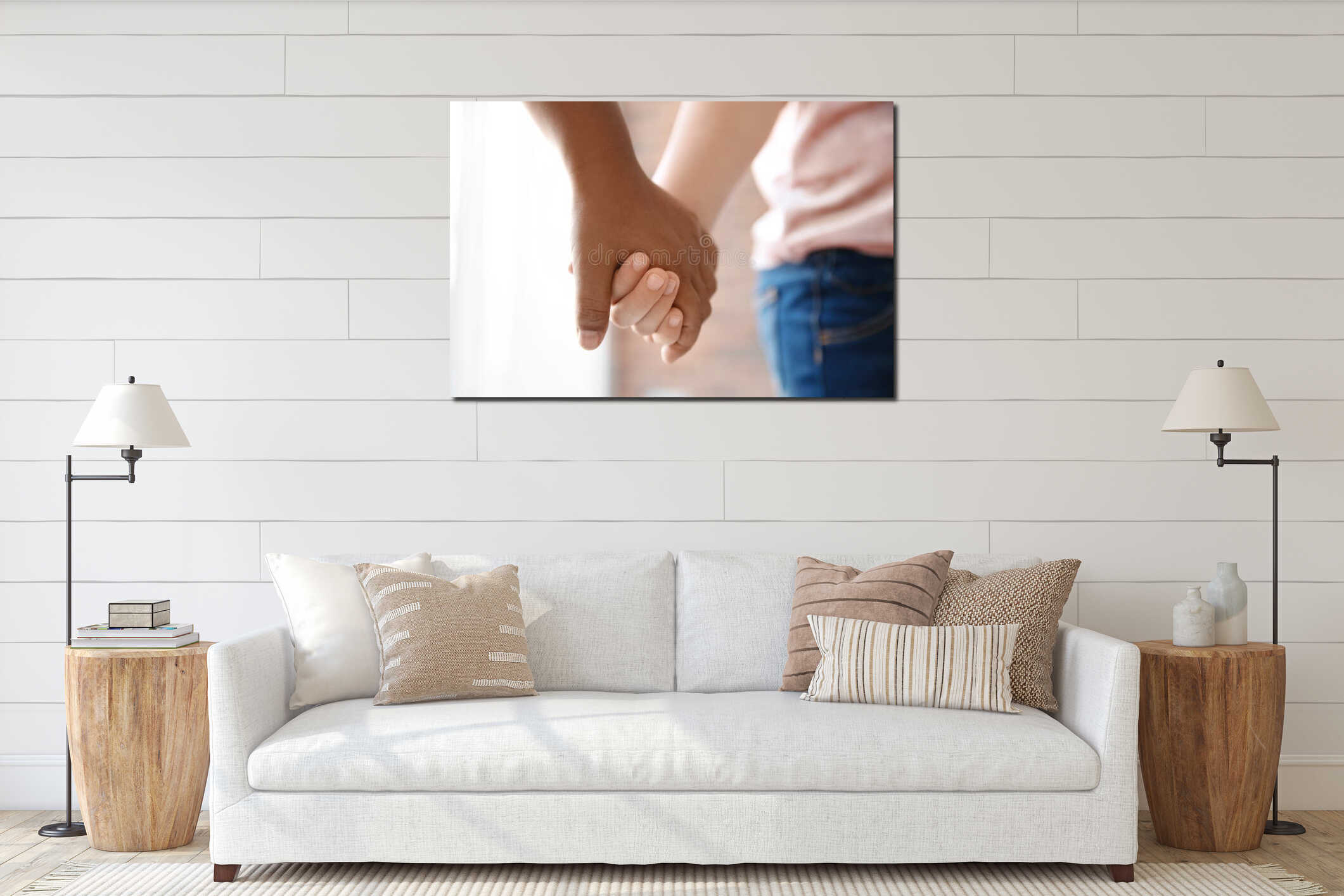 Canvas hanging interior mockup