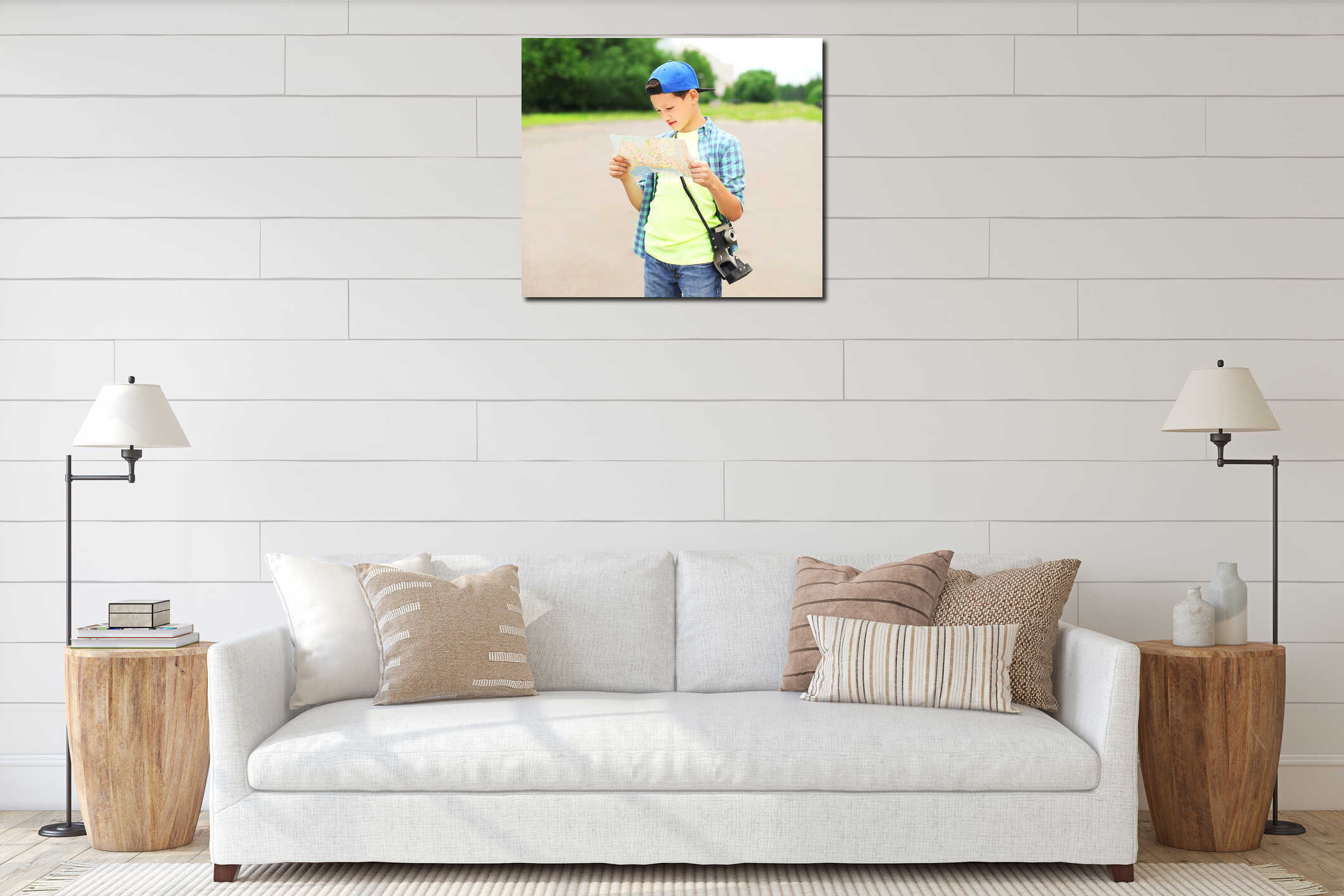 Canvas hanging interior mockup