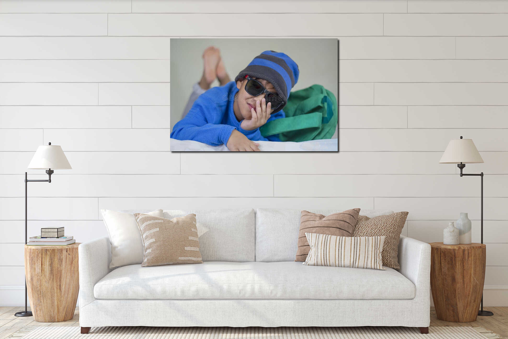 Canvas hanging interior mockup